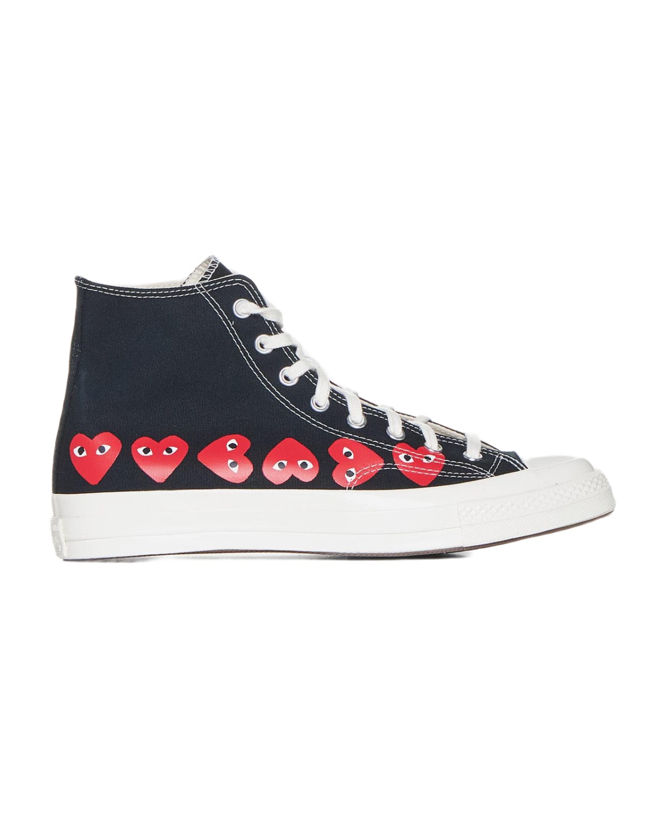 Comme des Garçons Multi Heart High-top Canvas Sneakers - Black スニーカー