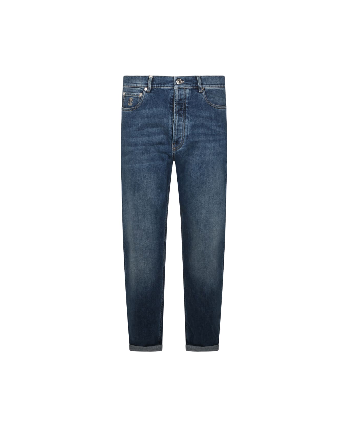 Brunello Cucinelli Blue Cotton Jeans - MED BLUE