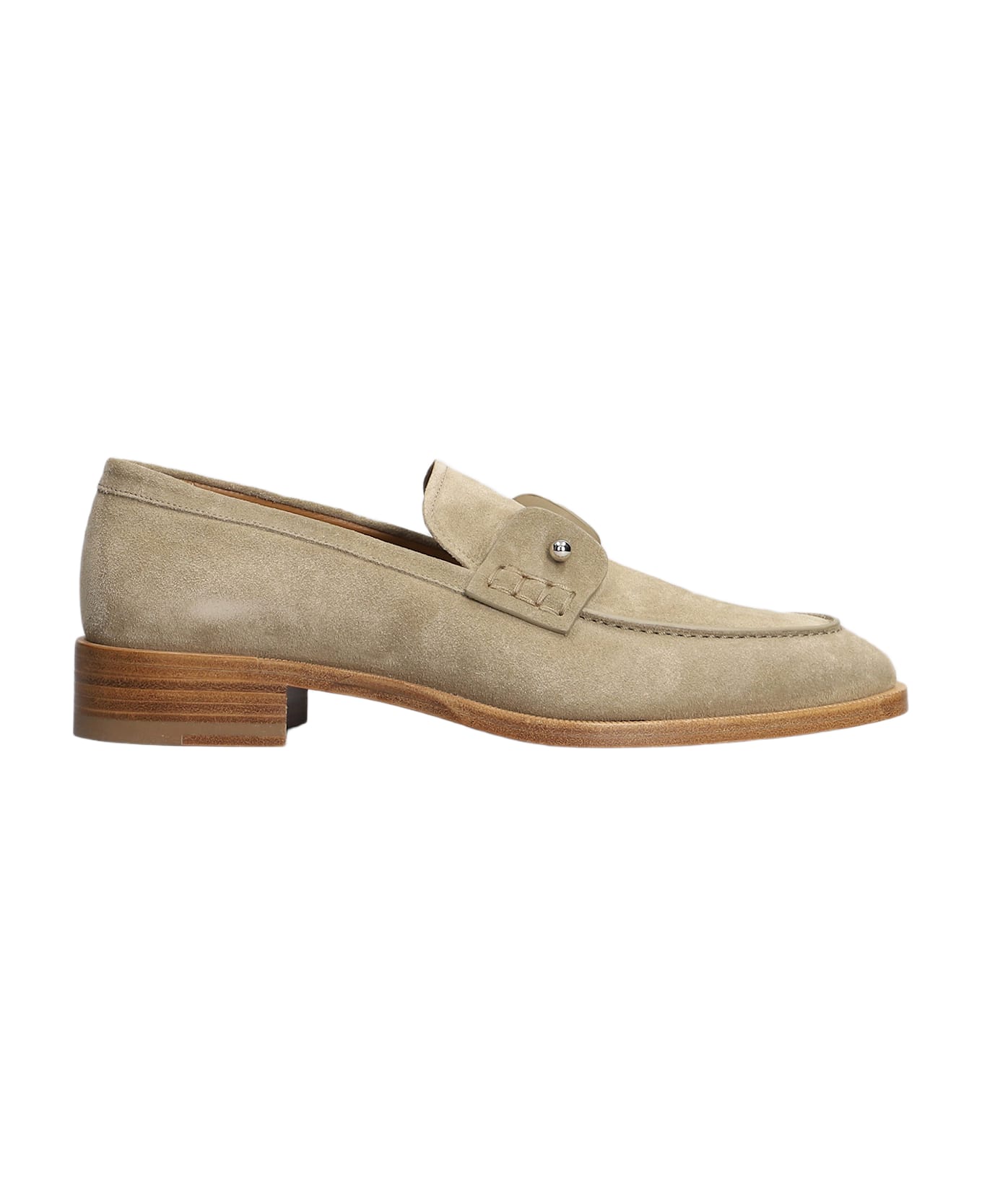 Christian Louboutin Chambelimoc Loafers In Beige Suede - Saharienne