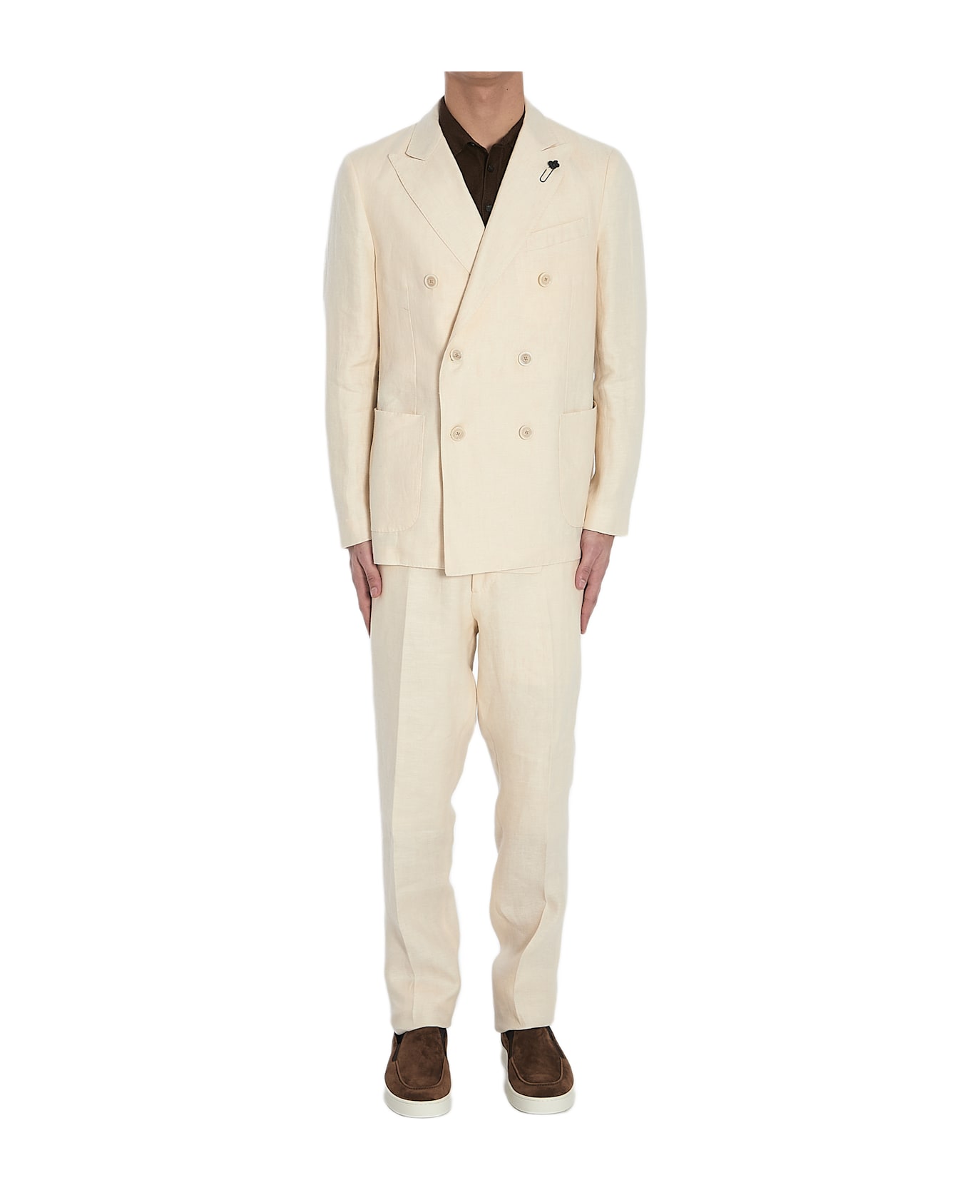 Lardini Two-piece Linen Suit - CREAM