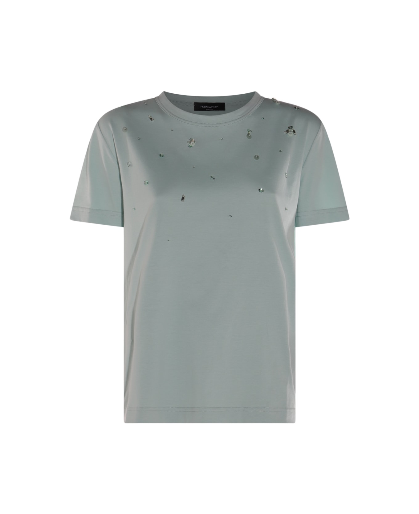 Fabiana Filippi Green Cotton T-shirt - Verde acqua