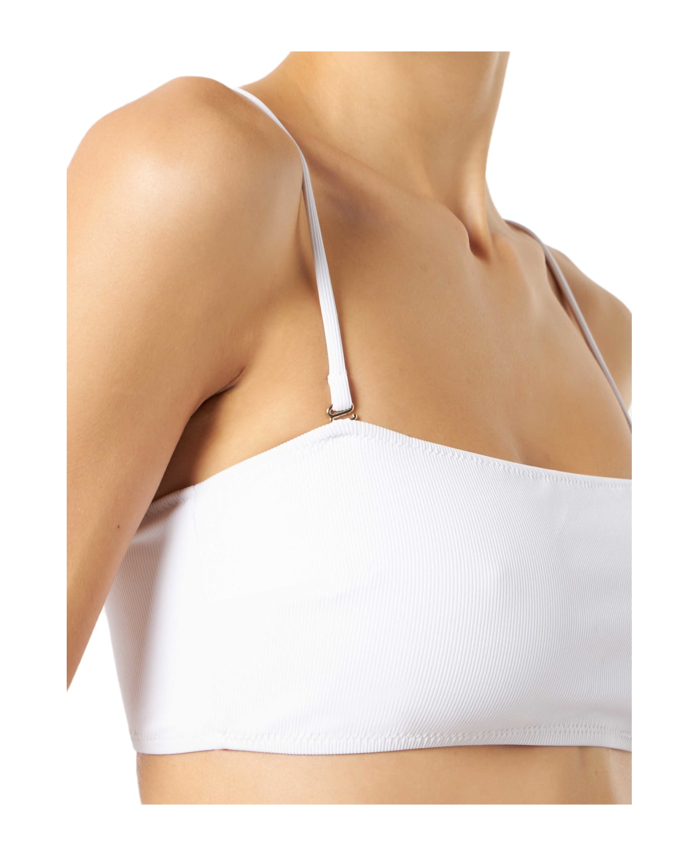 MC2 Saint Barth Top Ribbed Bralette Swimsuit - WHITE