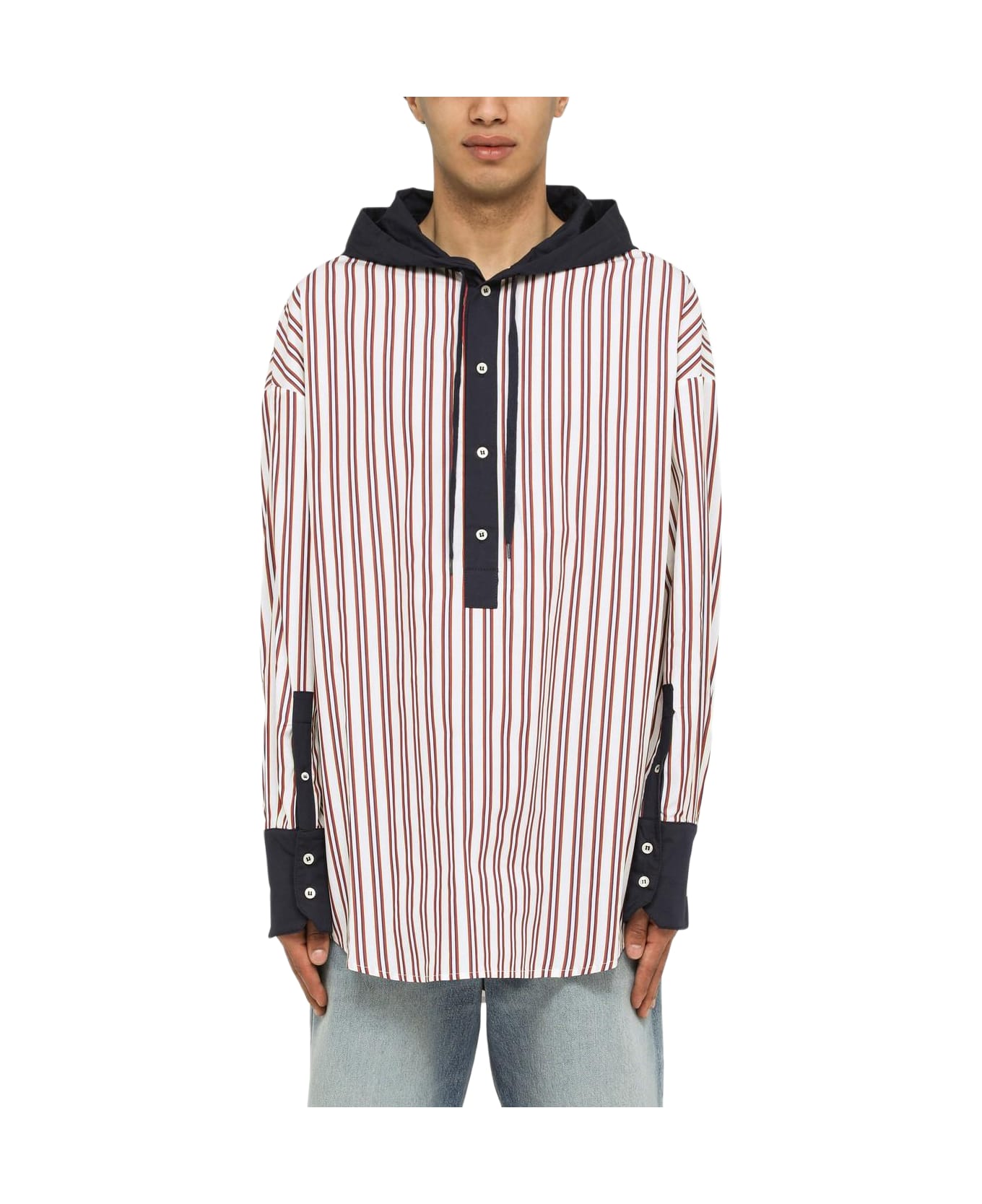 Bluemarble Red\/white Striped Shirt - RED/BLUE