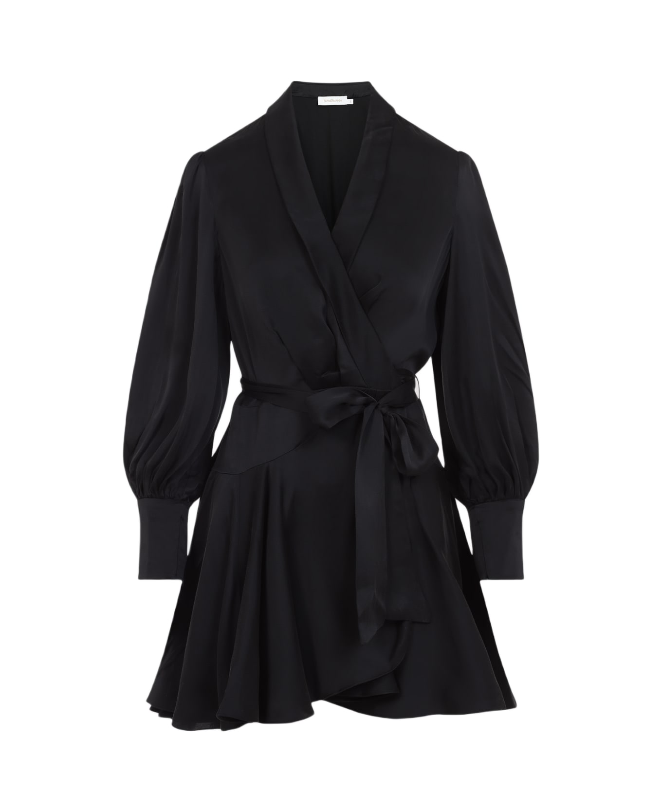 Zimmermann Wrap Silk Mini Dress - Blk Black