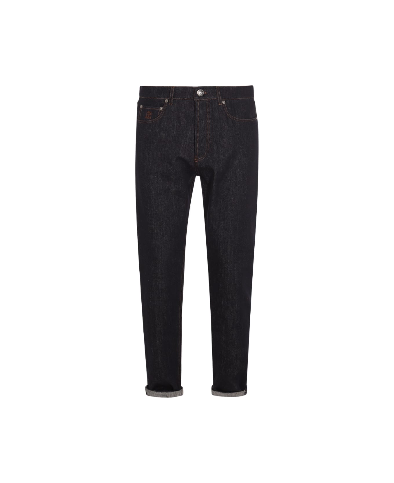 Brunello Cucinelli Dark Blue Cotton Jeans - Blue