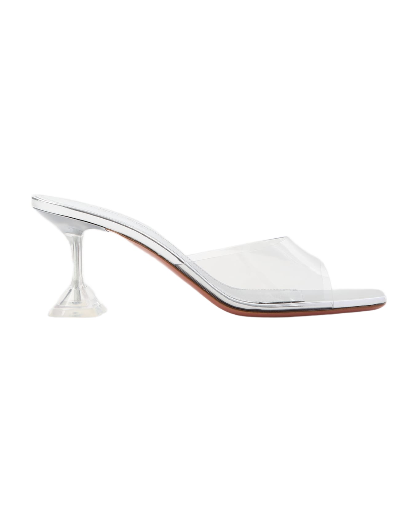 Amina Muaddi Lupita Glass Mules - Grey