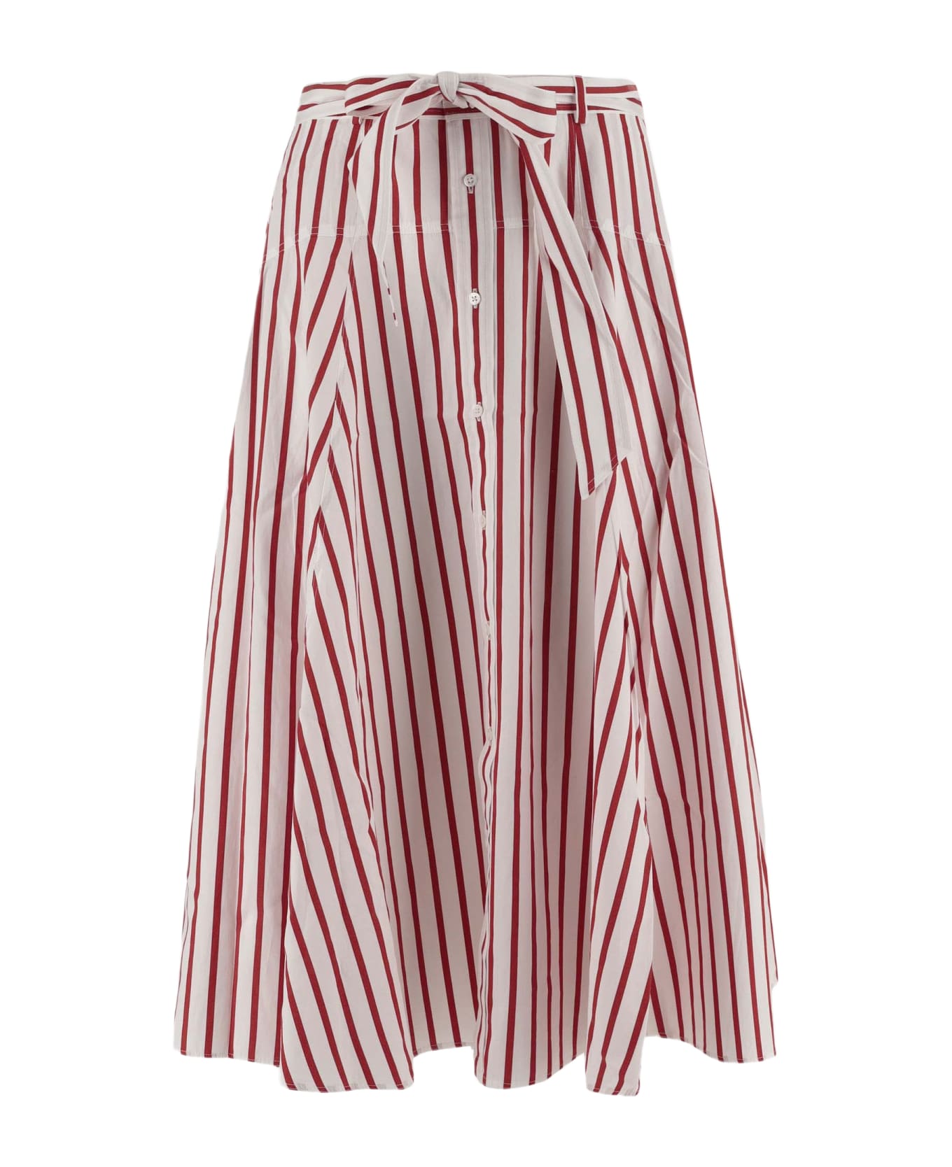 Polo Ralph Lauren Striped Cotton Skirt - Red