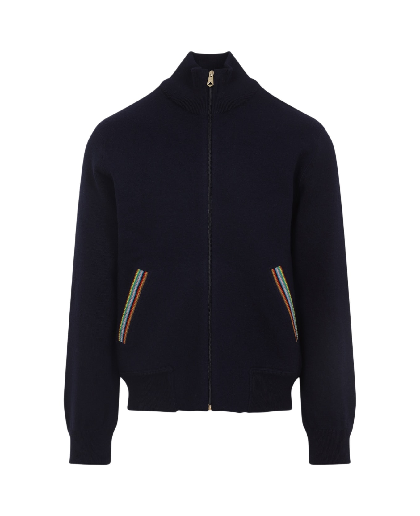 Paul Smith Knitted Bomber Jacket - Blue