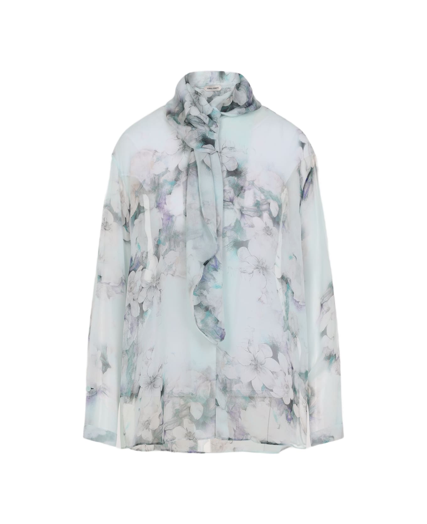 Alberta Ferretti Chiffon Shirt - Fantasia Ghiaccio