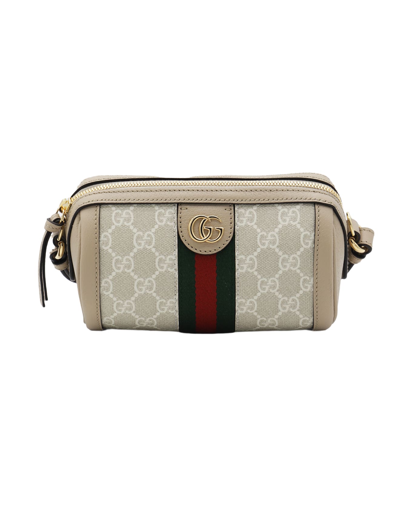 Gucci Beige And White Leather Shoulder Bag - BEIGE WHITE