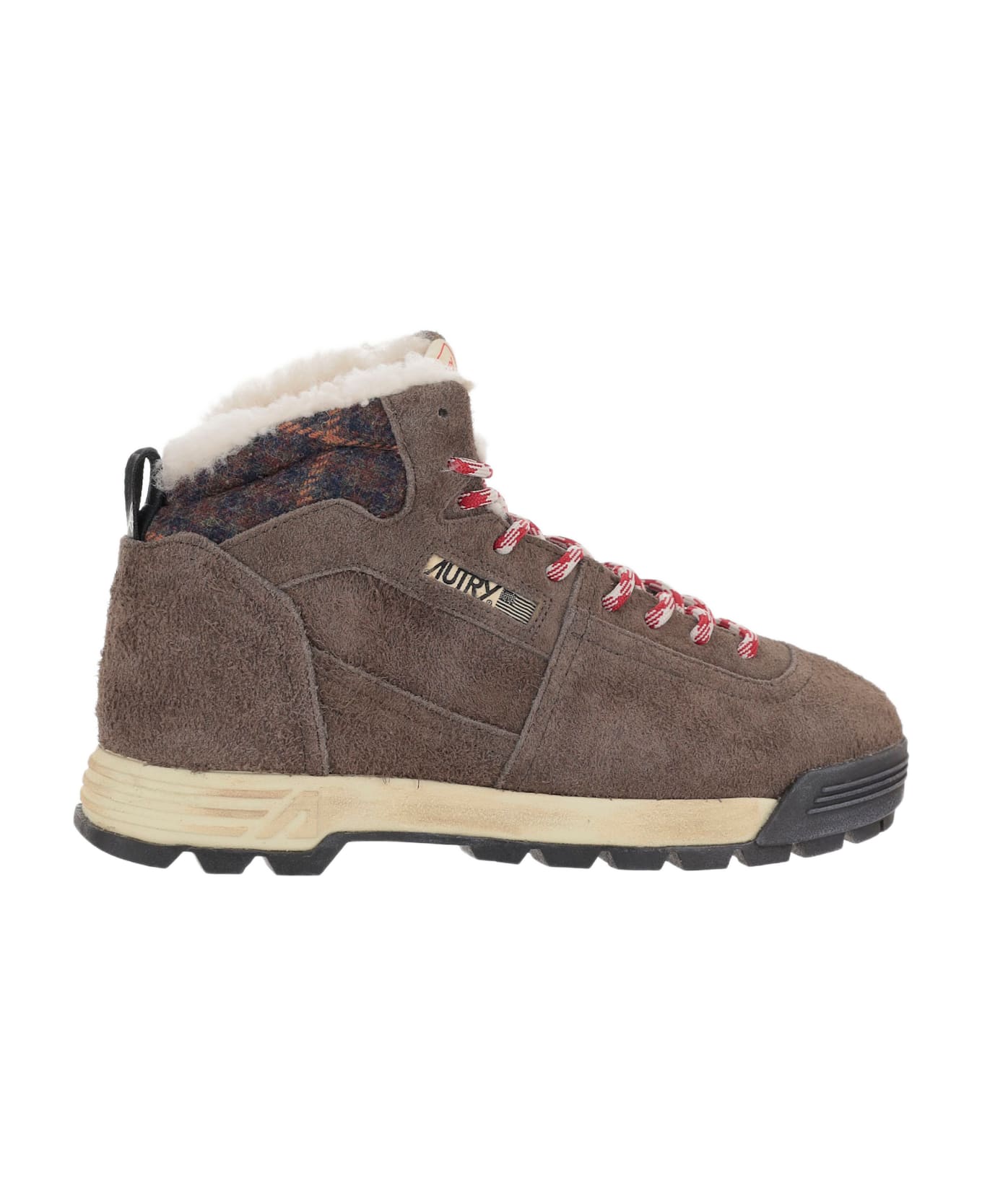 Autry Malaga Ankle Boots In Mixed Leather - Green