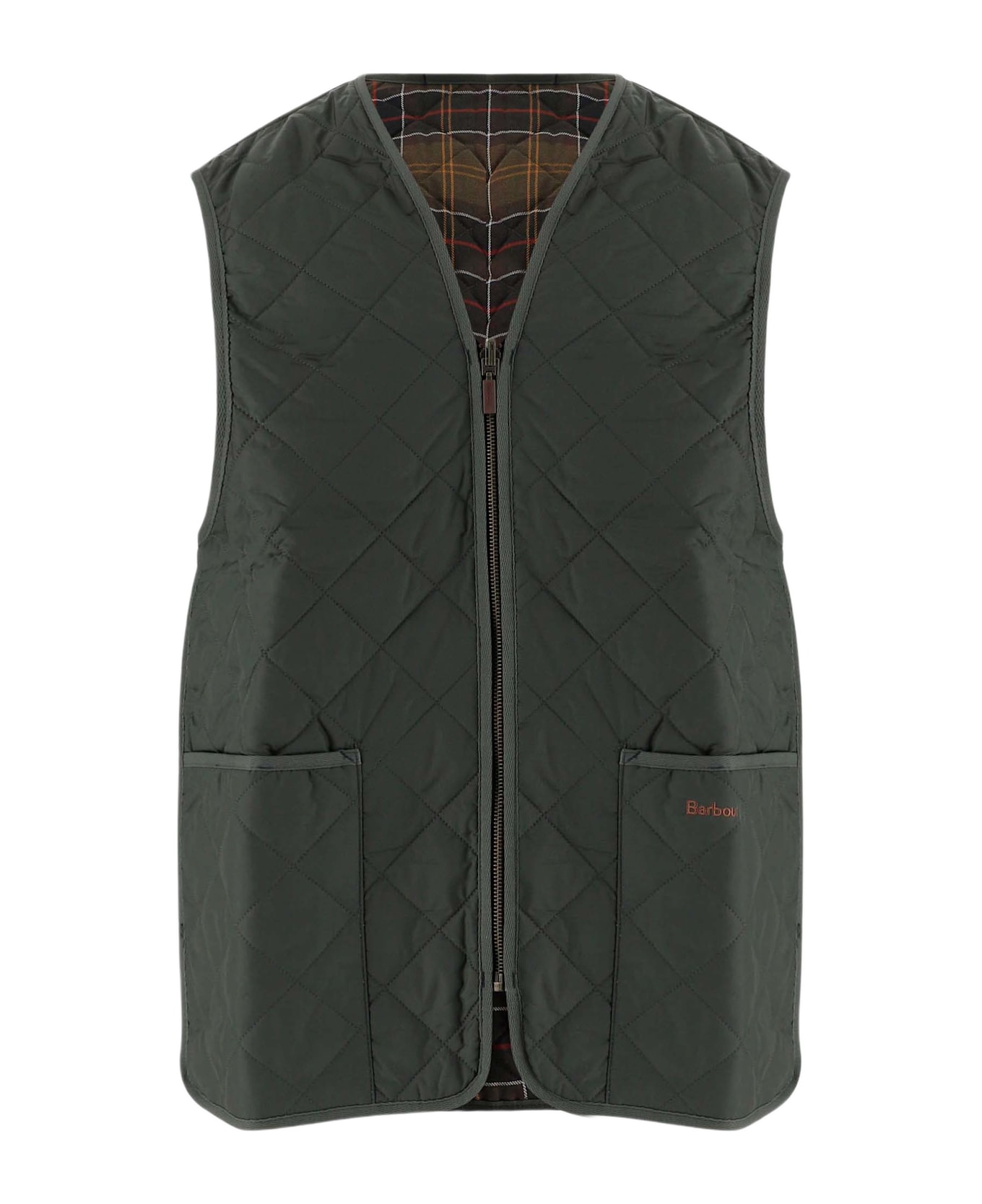 Barbour Quilted Zippered Vest - OLIVE CLASSIC