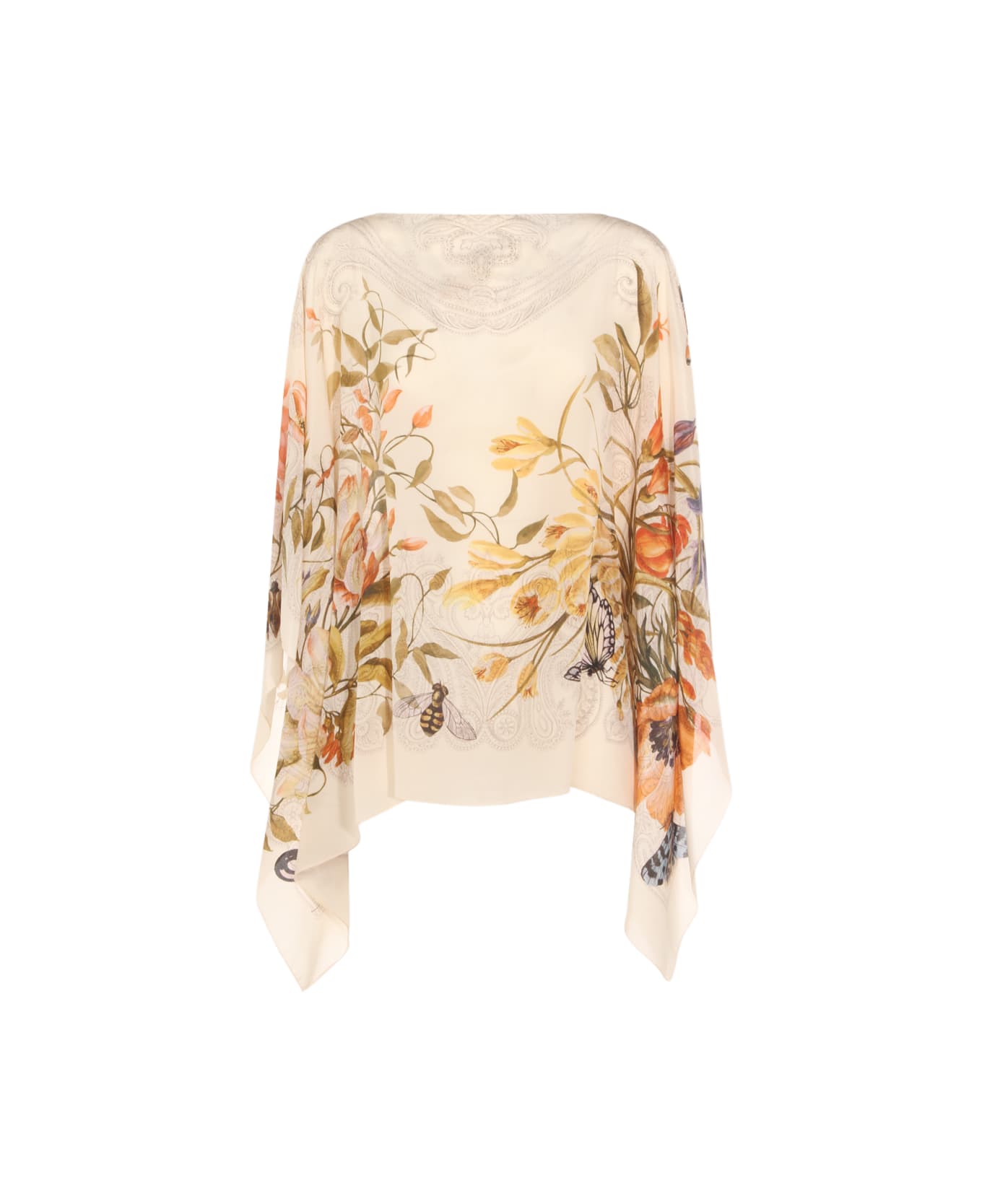 Etro White Silk Top - BEIGE/MULTI
