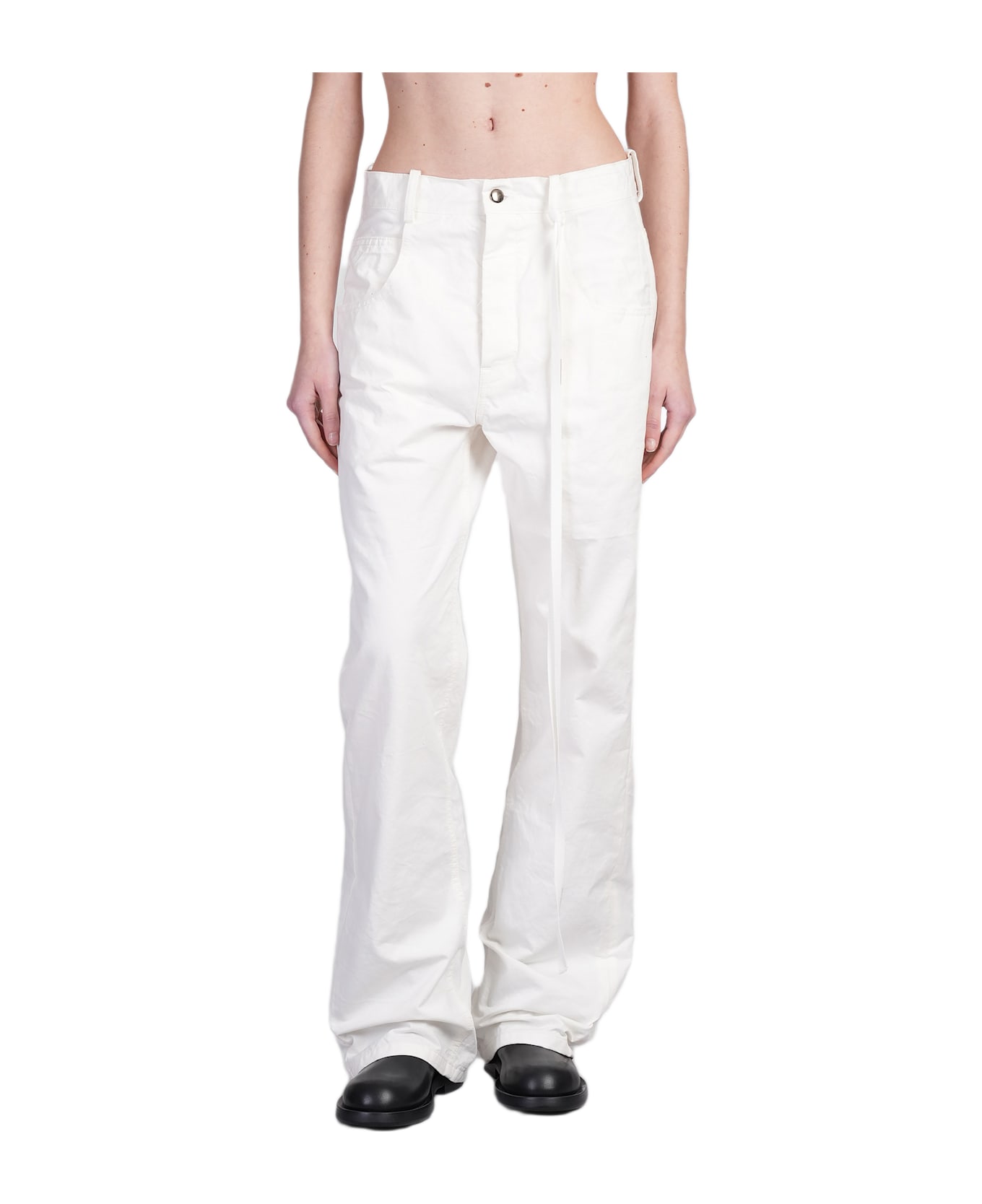 Ann Demeulemeester Claire Jeans In White Denim - white