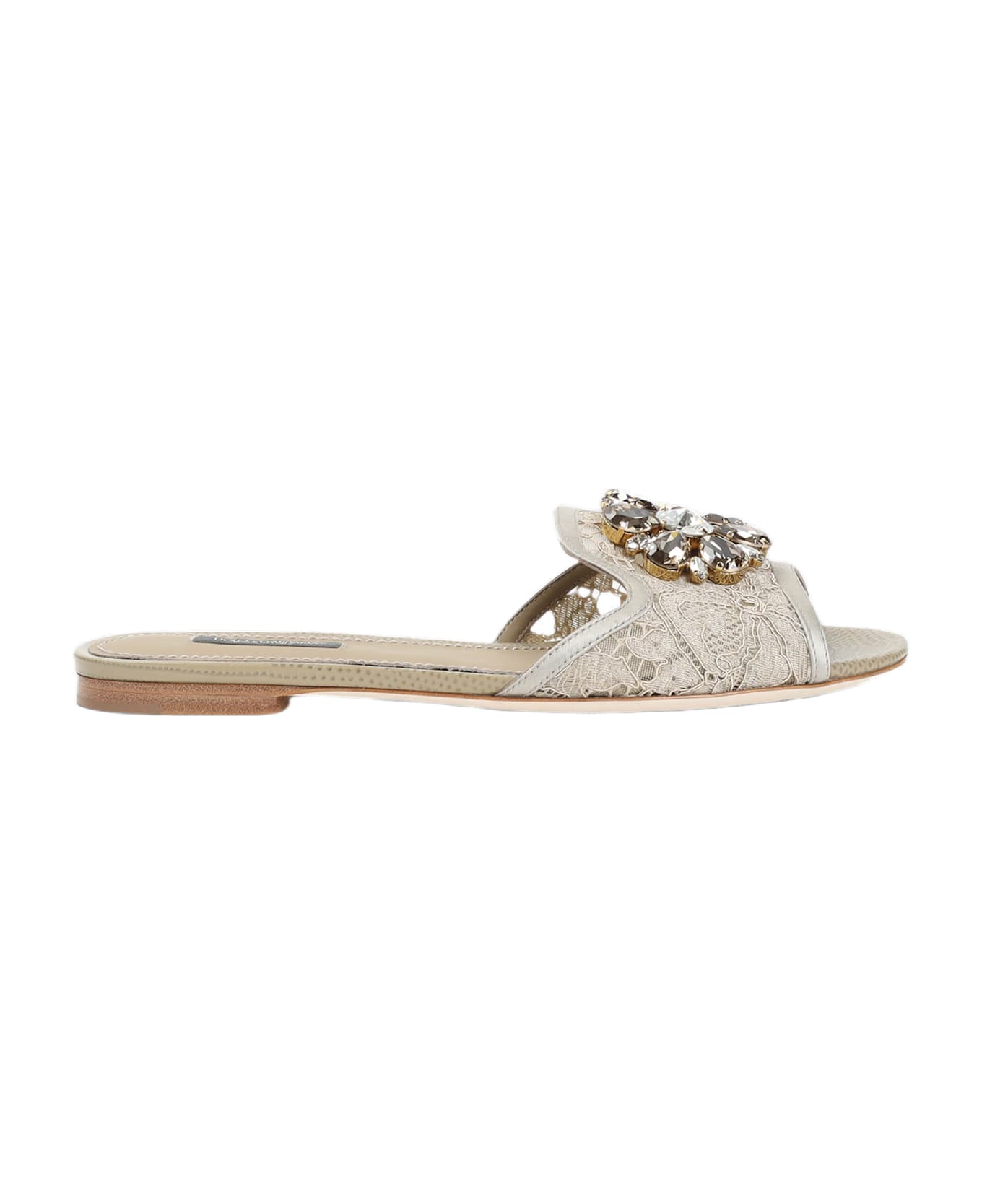 Dolce 
Gabbana Lace Flat Sandals - Sabbia