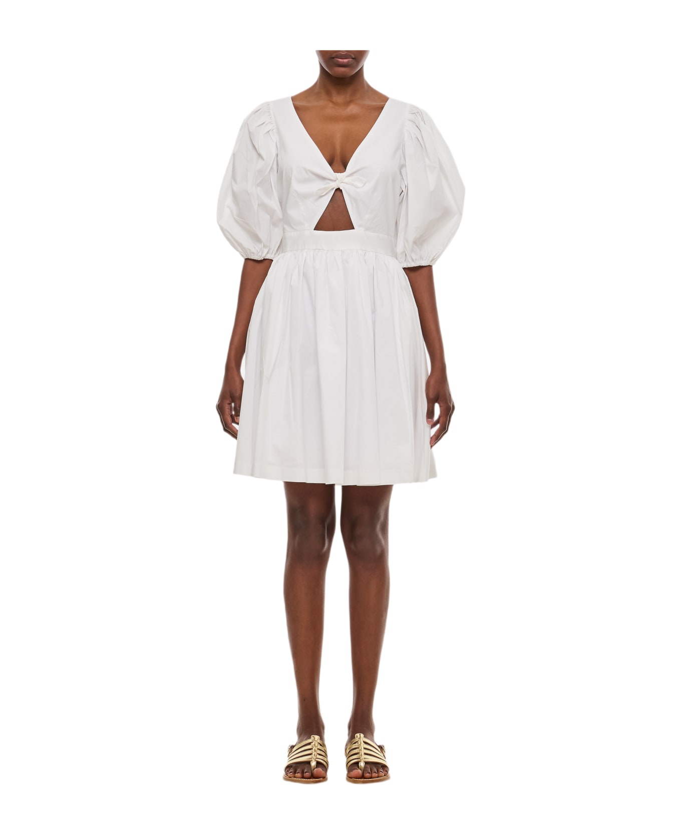 Rotate by Birger Christensen Puff Sleeve Mini Dress - Bianco ワンピース＆ドレス