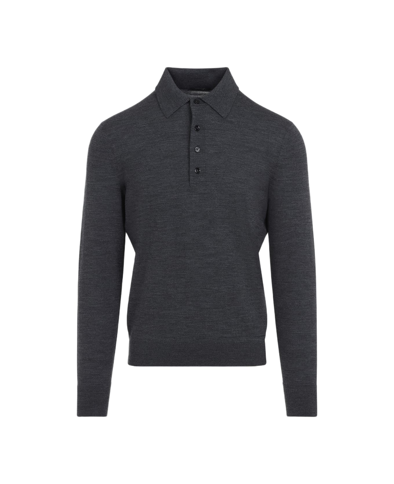 Tom Ford Wool Polo - Dark grey melange