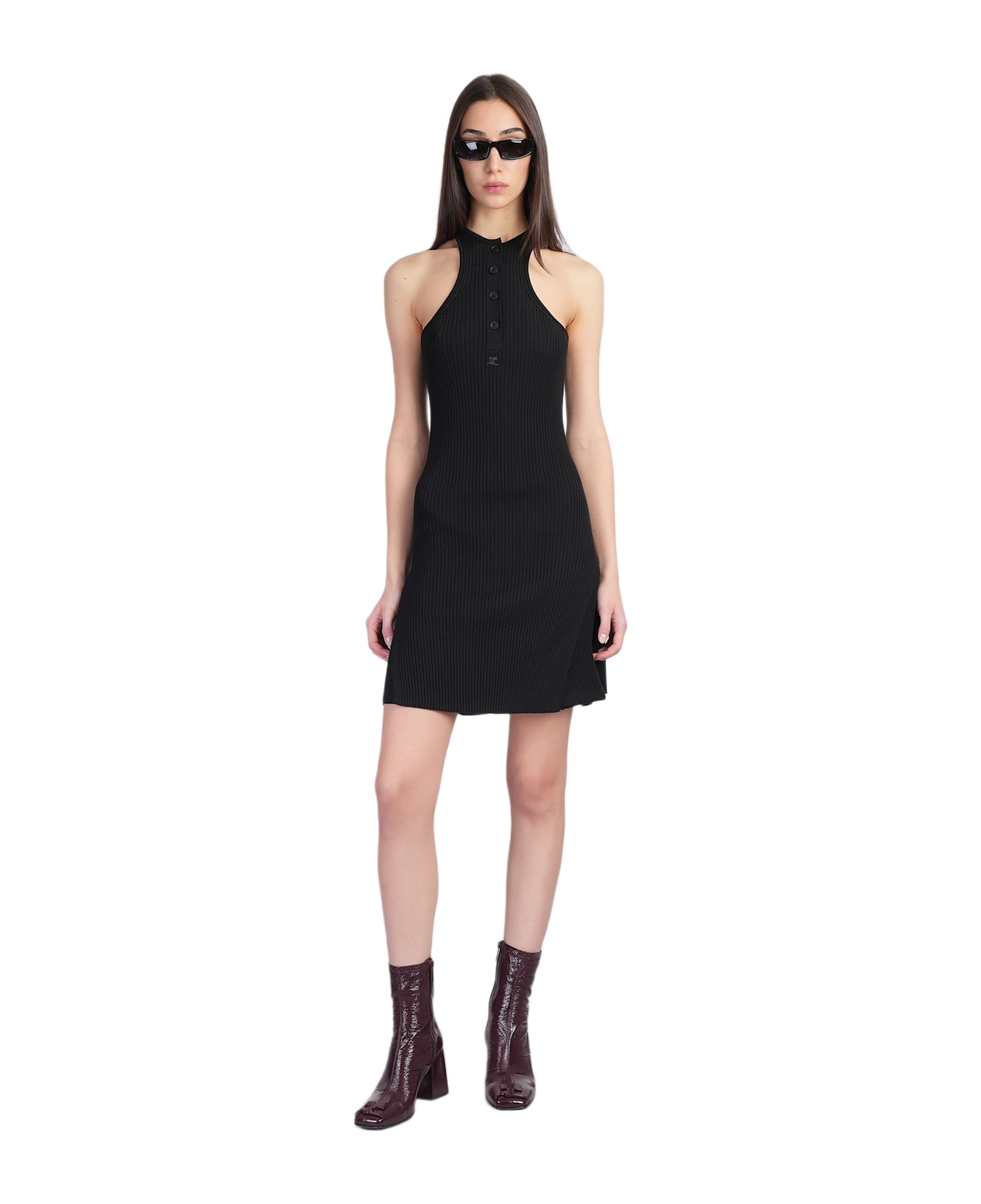 Courrèges Dress In Black Viscose - Black