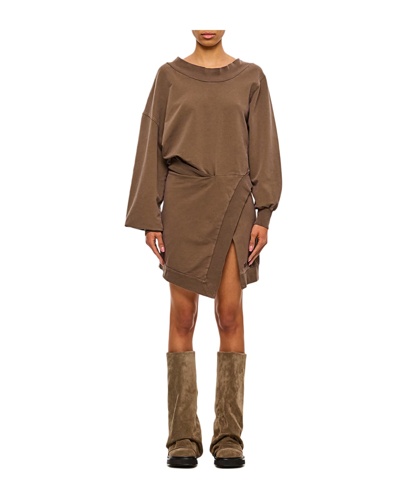 The Attico Light American Fleece Mini Dress - Brown