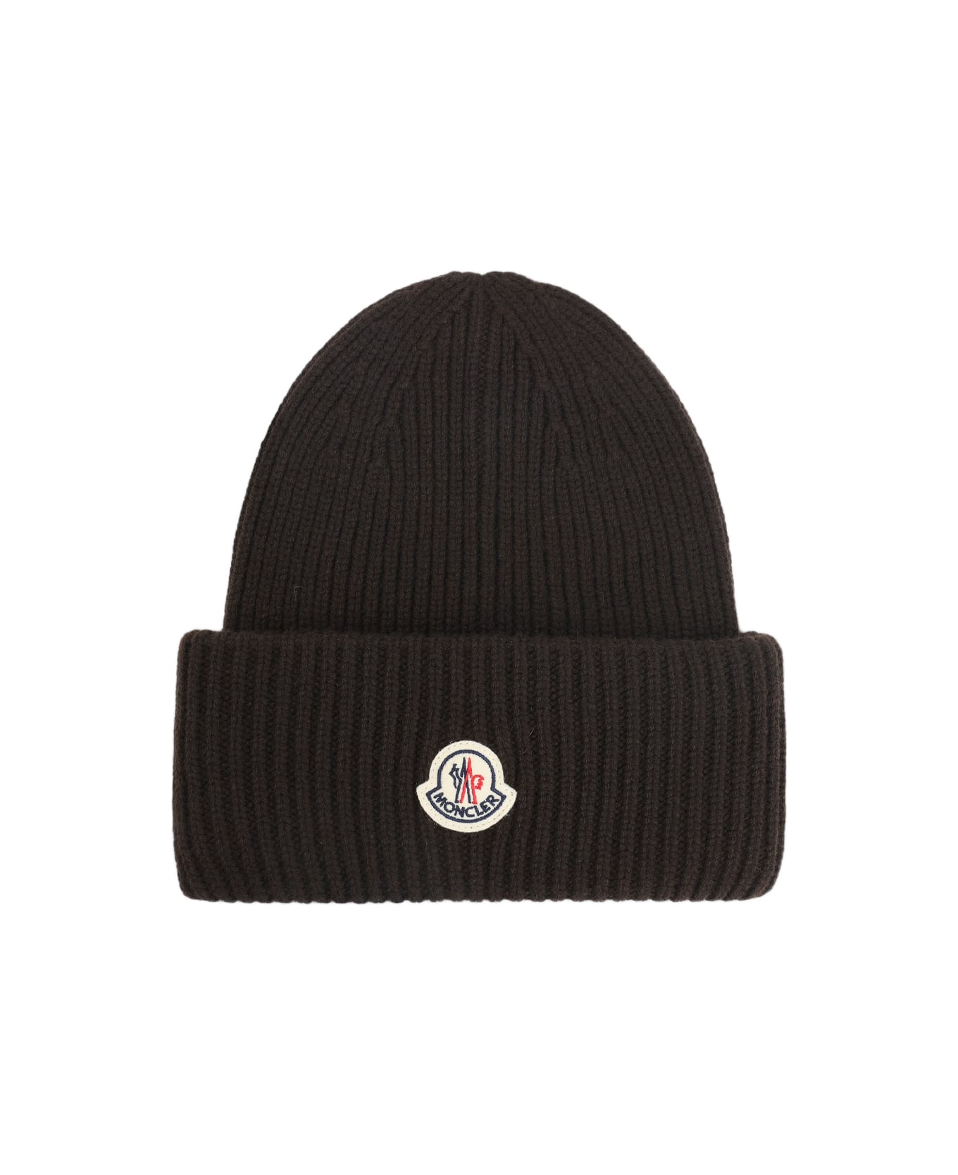 Moncler Virgin Wool Hat - Brown