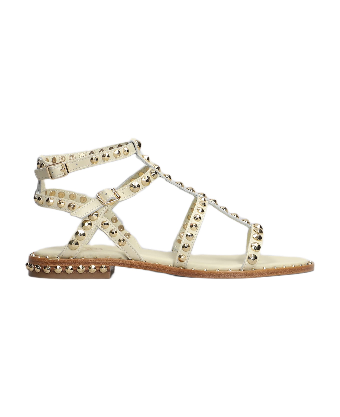 Ash Precious Flats In Beige Leather - beige