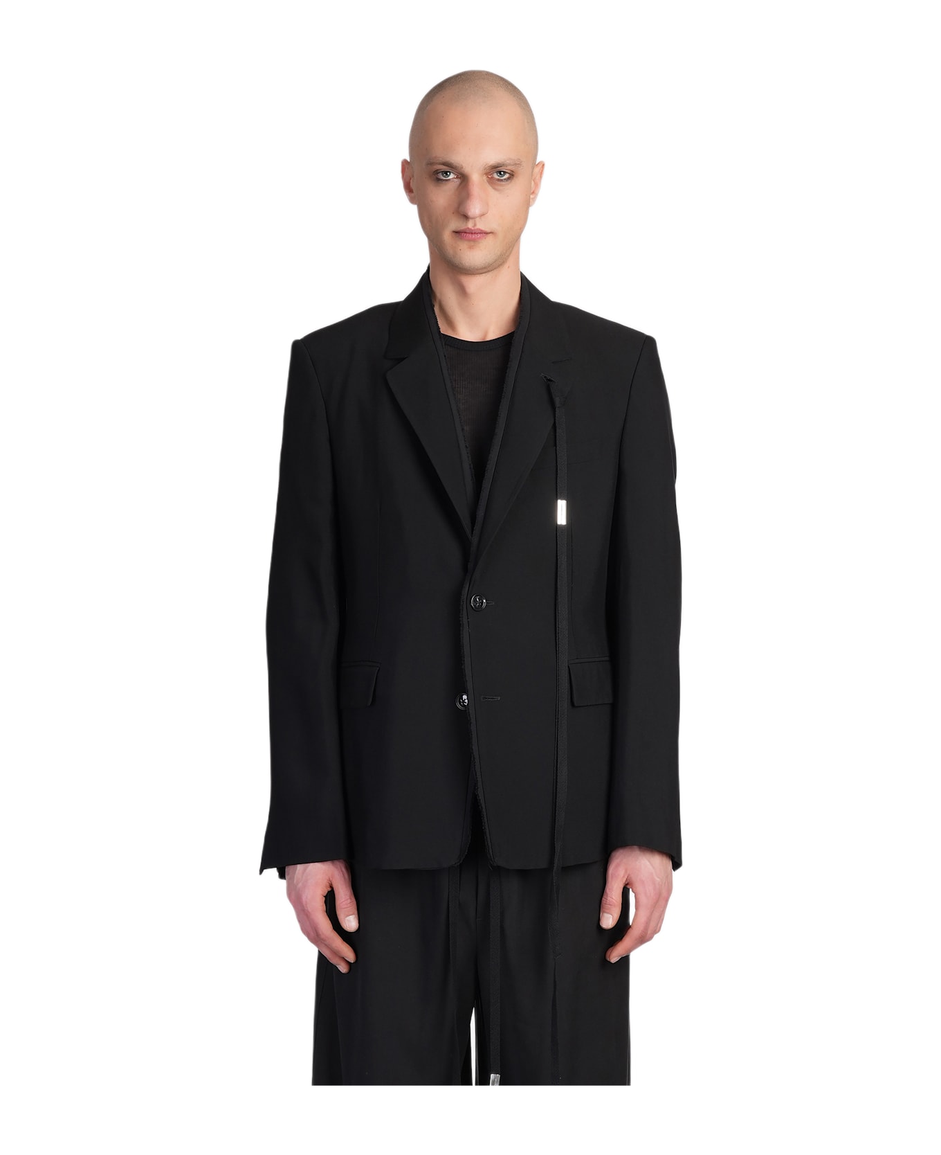 Ann Demeulemeester Cadby Blazer In Black Cotton - BLACK