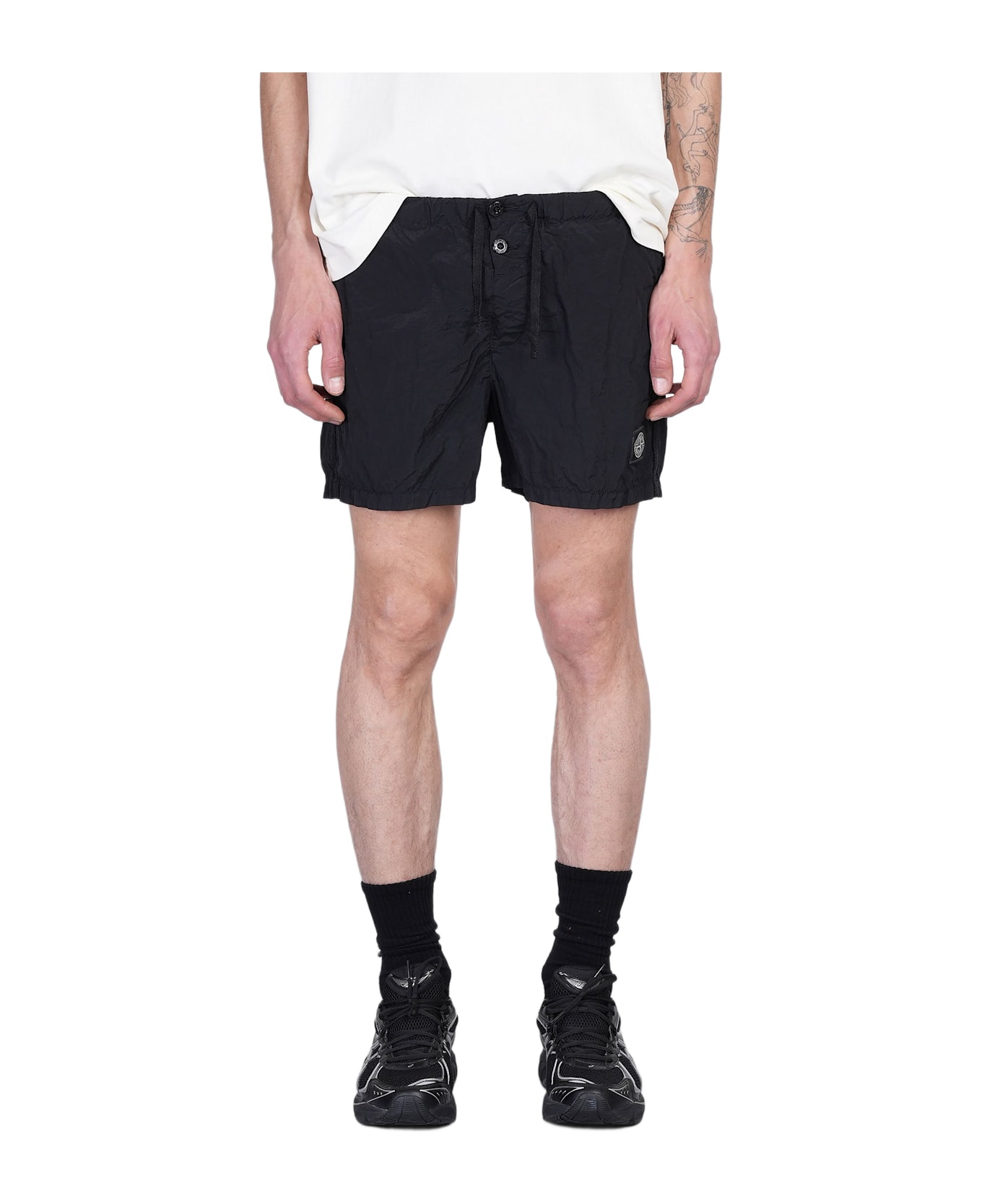 Stone Island Beachwear In Black Polyamide - black