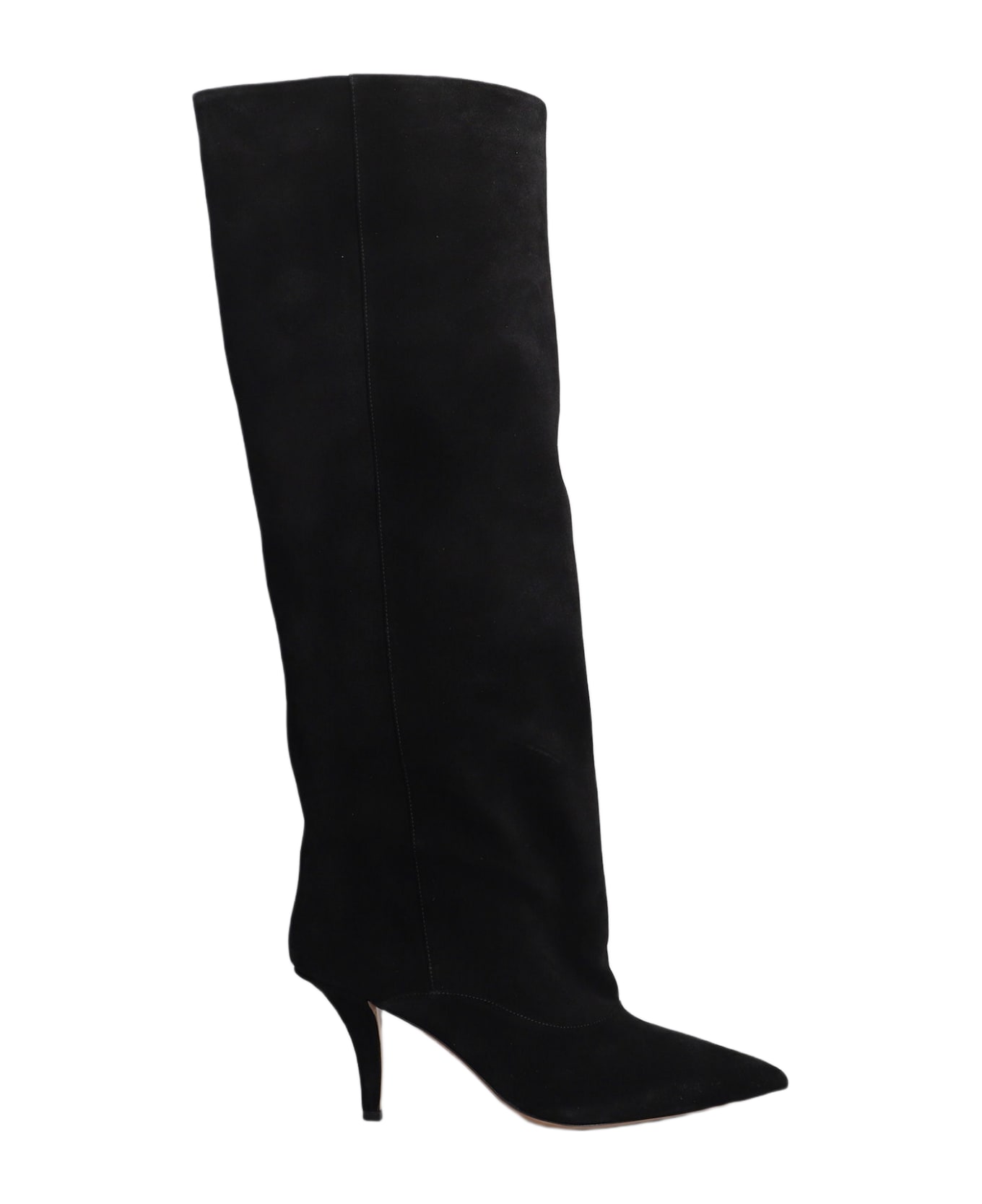 Paris Texas Ines Reverse 75 High Heels Boots In Black Suede - black