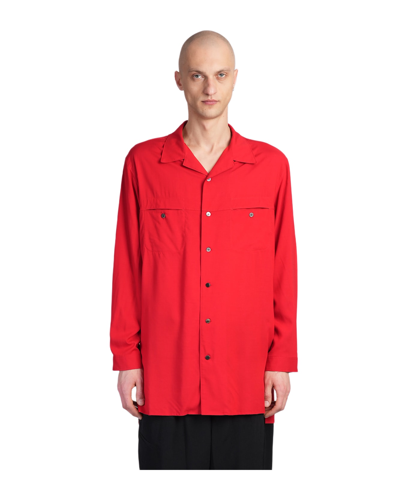 Yohji Yamamoto Shirt In Red Rayon - red