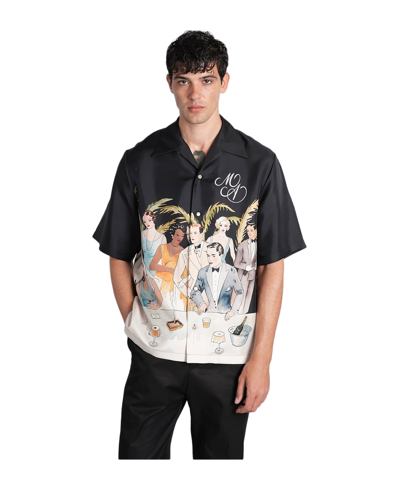 AMIRI Shirt In Black Silk - black