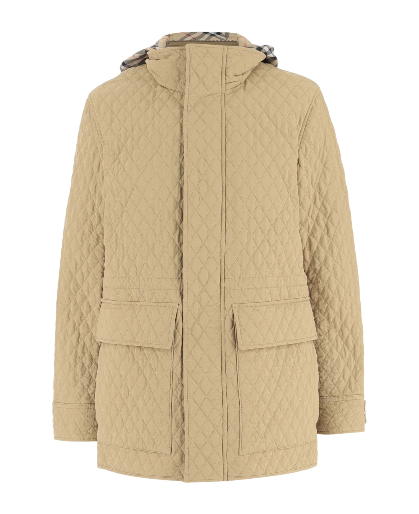 【関税&送料込】Burberry Beige Nylon Jacket Burberry Beige Nylon Padded Jacket | italist