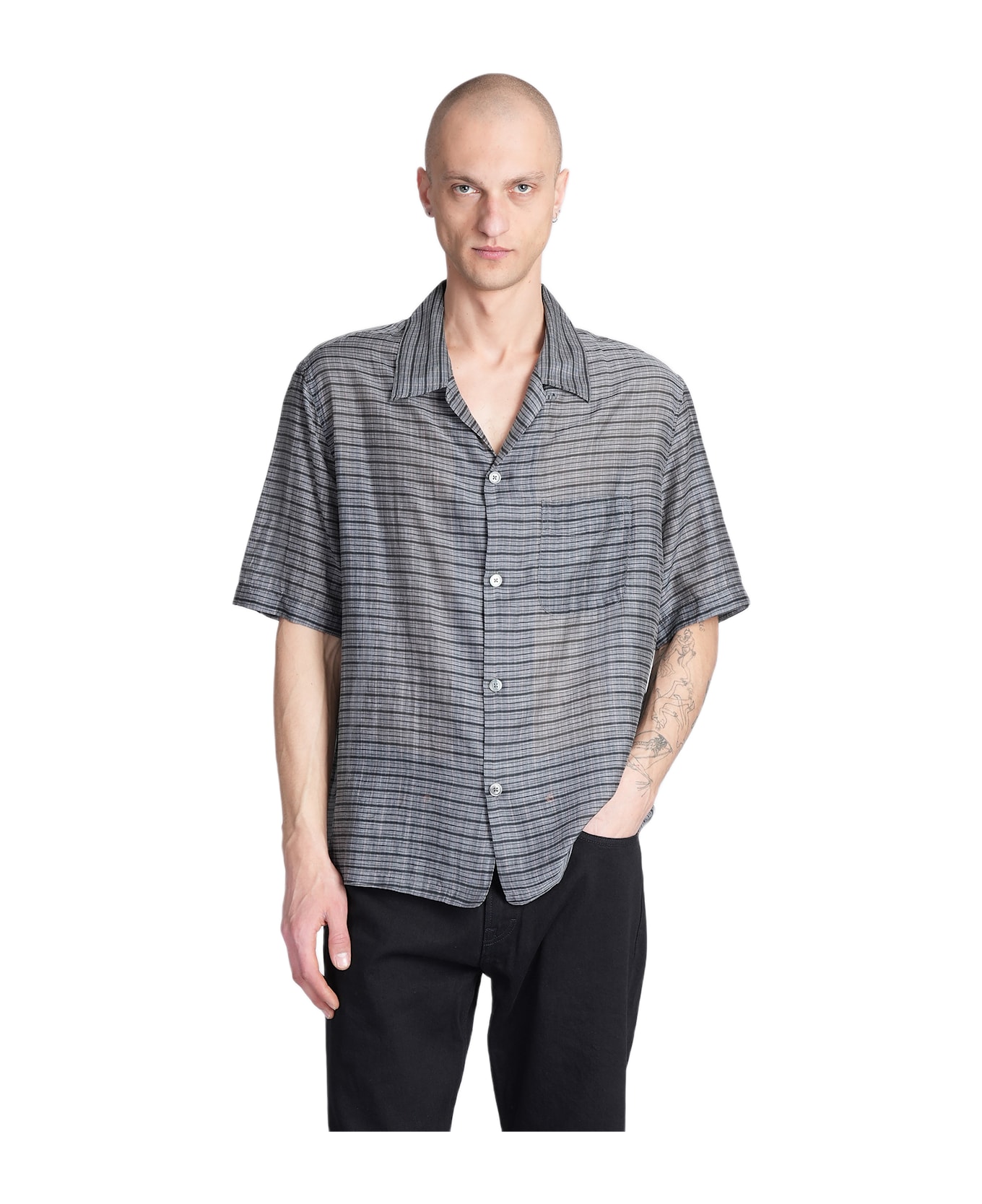 Our Legacy Heusen Shirt In Grey Cotton - grey