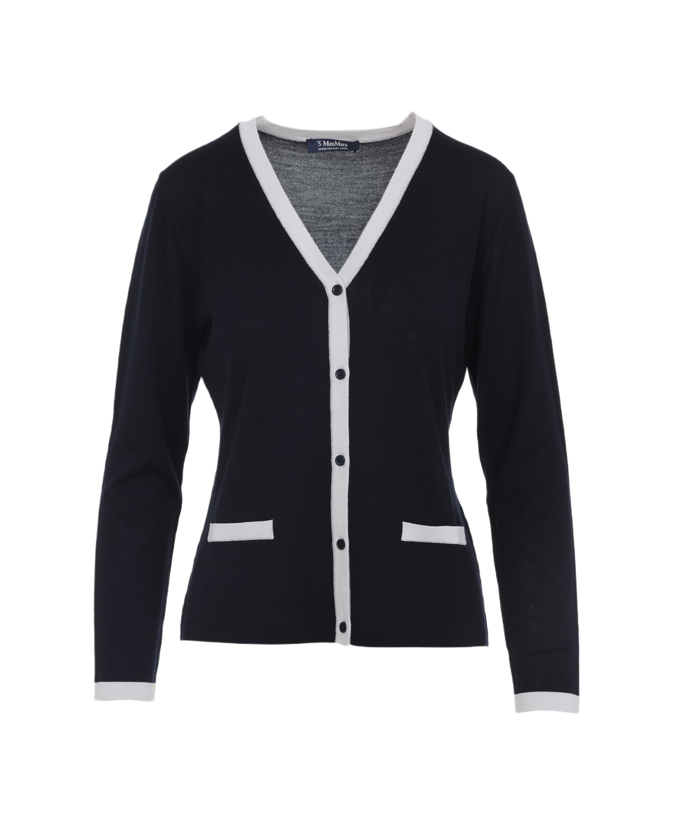 
S Max Mara Kenya Cardigan - Blu Con Winter White