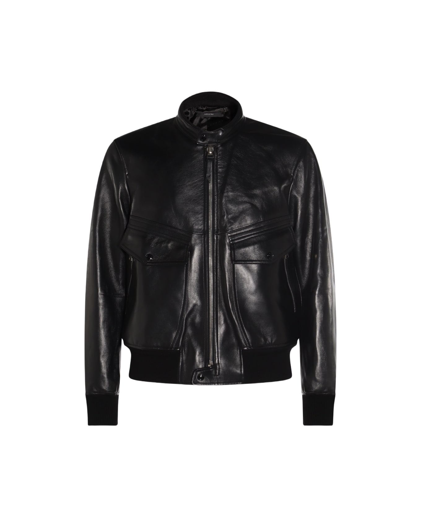 Tom Ford Black Leather Jacket - Black