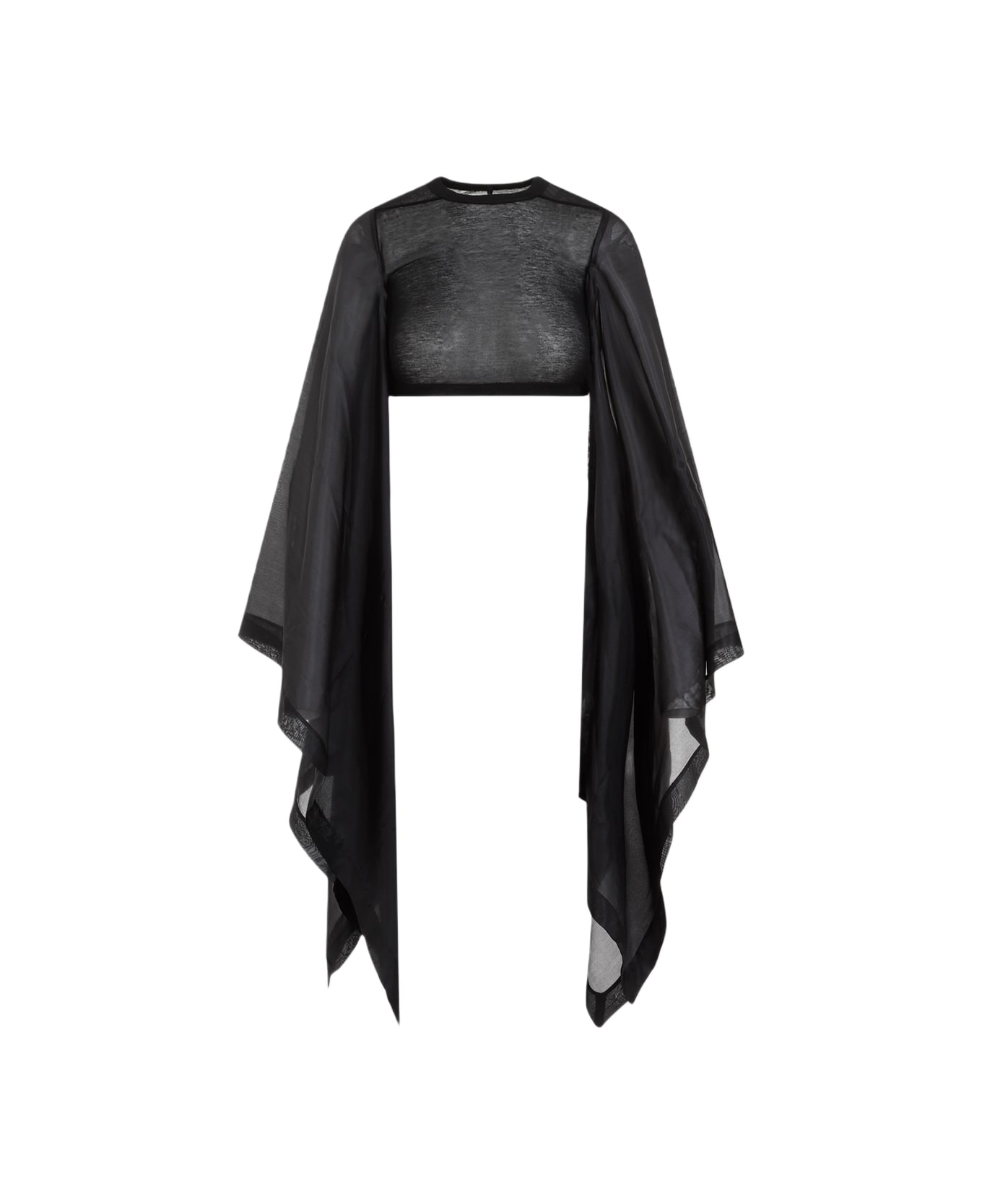 Rick Owens Flag Crop Habotai Top - Black