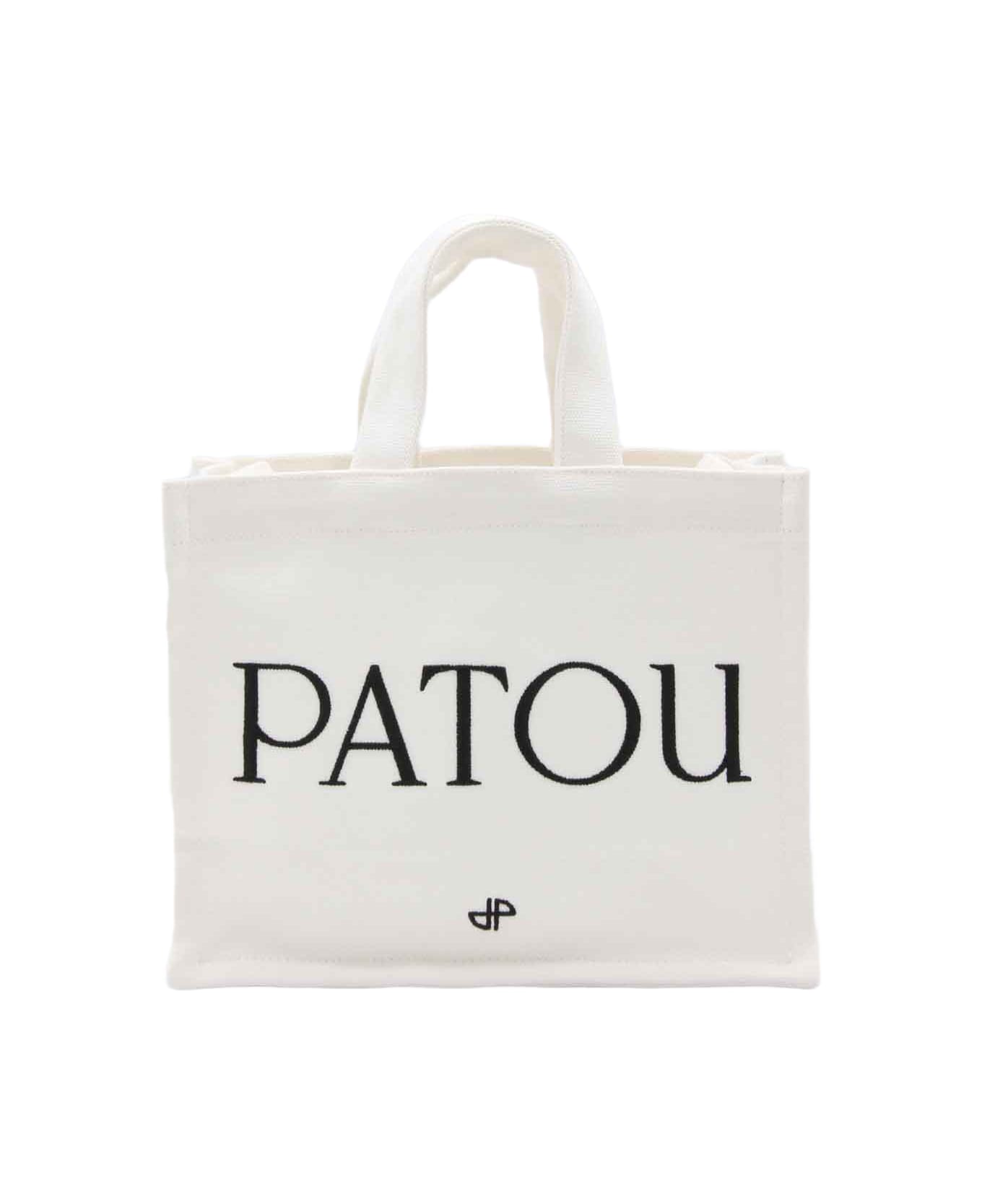 Patou White Cotton Small Tote Bag - White トートバッグ