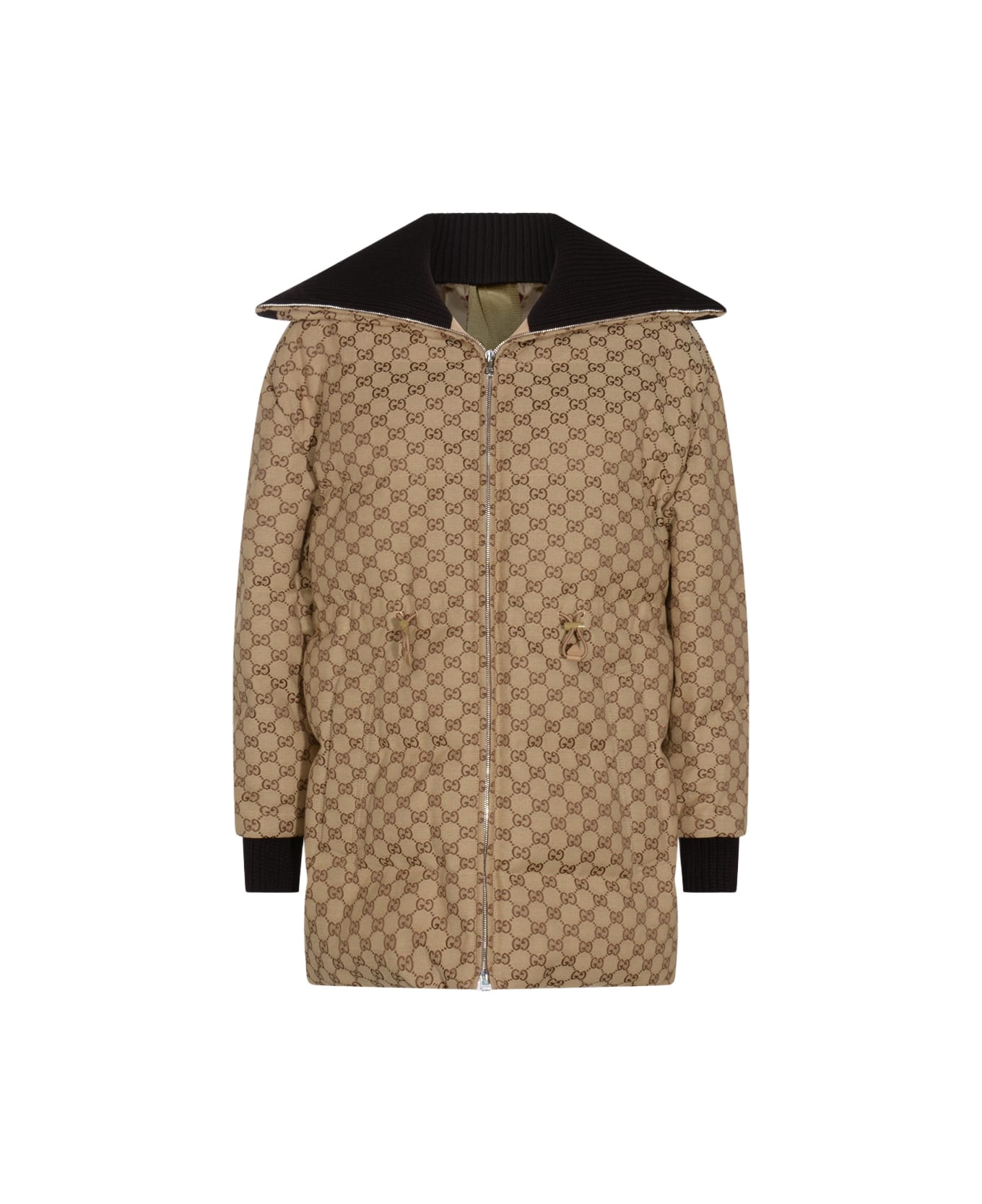 Gucci Beige Cotton Down Jacket - CAMEL EBONY