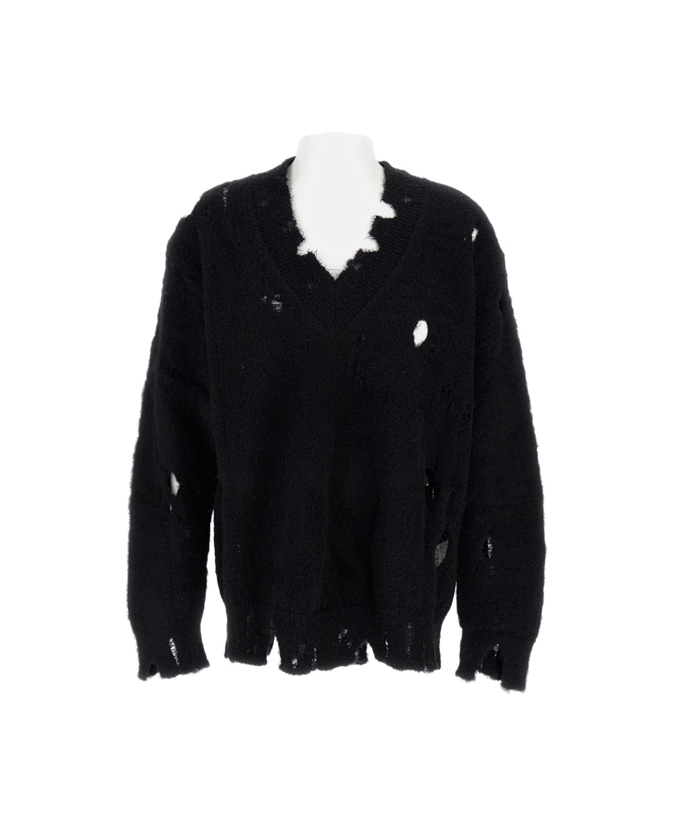 Junya Watanabe Wool Knit Blend Pullover - Black