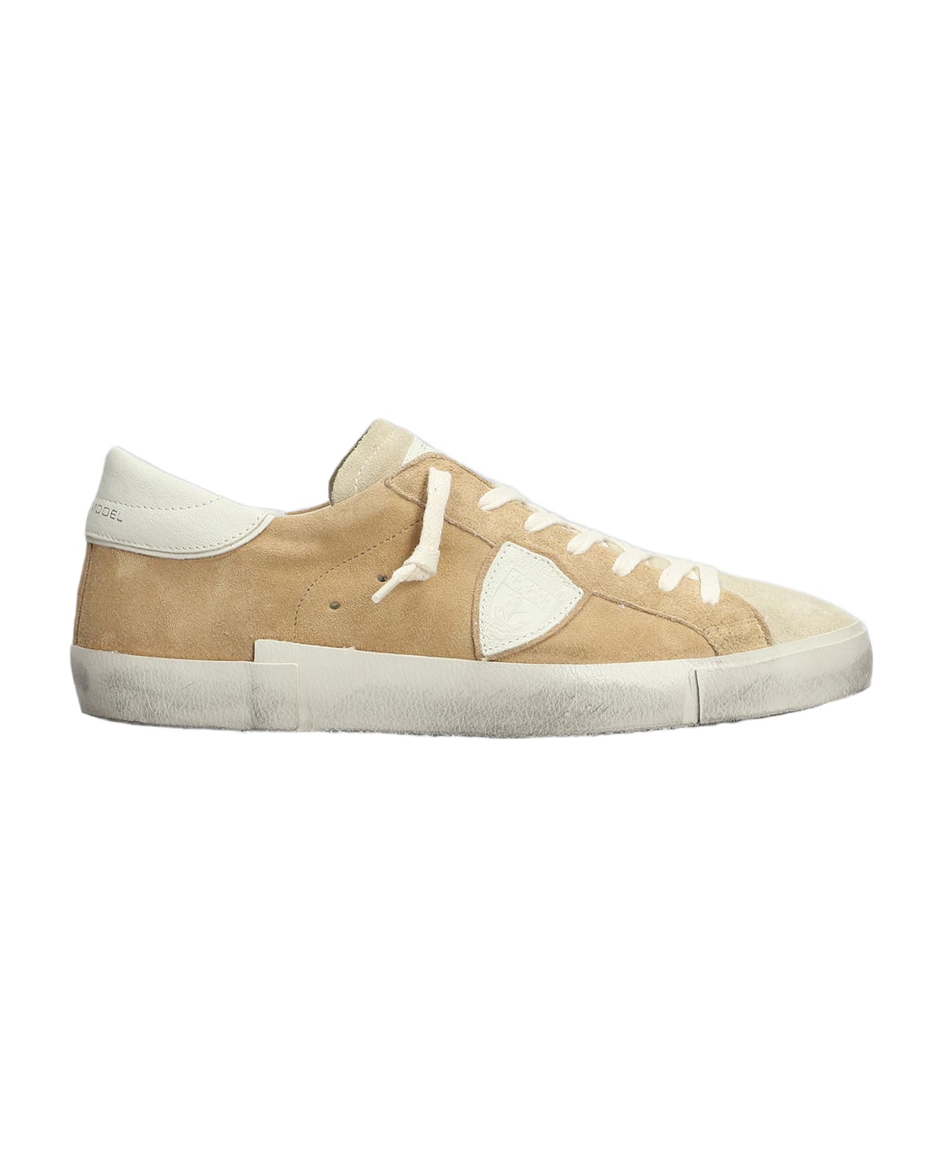 Philippe Model Prsx Low Sneakers In Leather Color Suede - leather color
