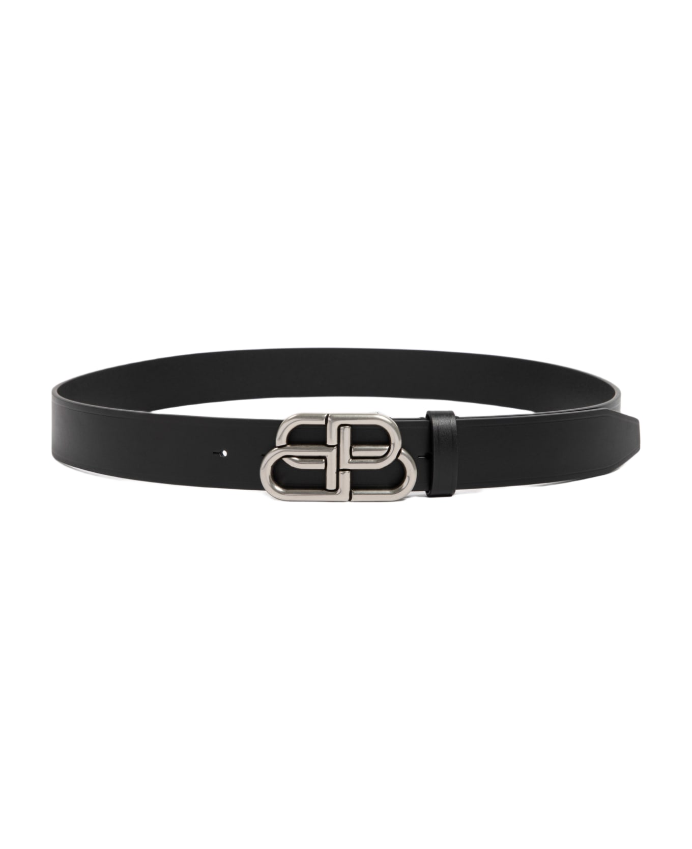 Balenciaga Leather Large Bb Belt - Black