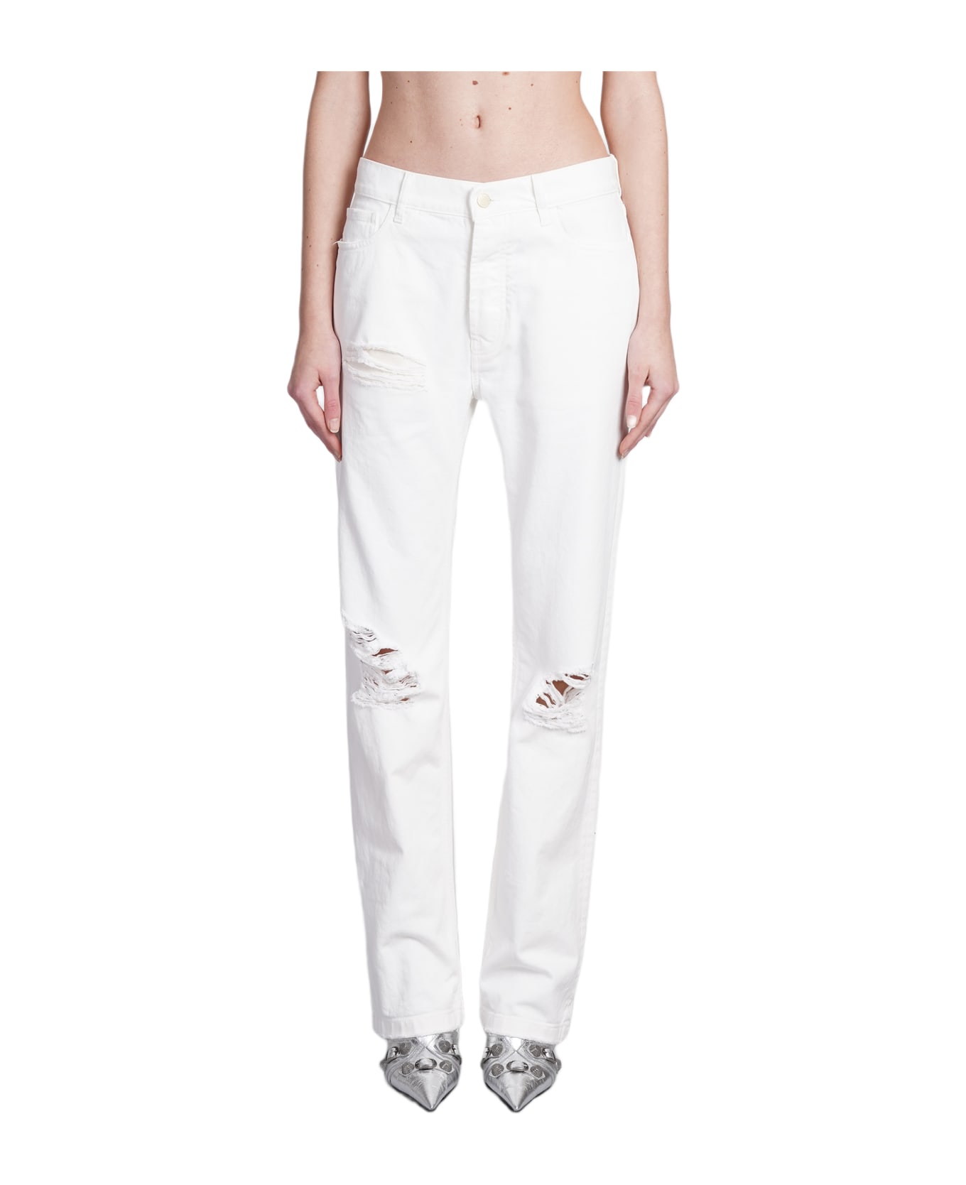 DARKPARK Naomi Jeans In White Cotton - white