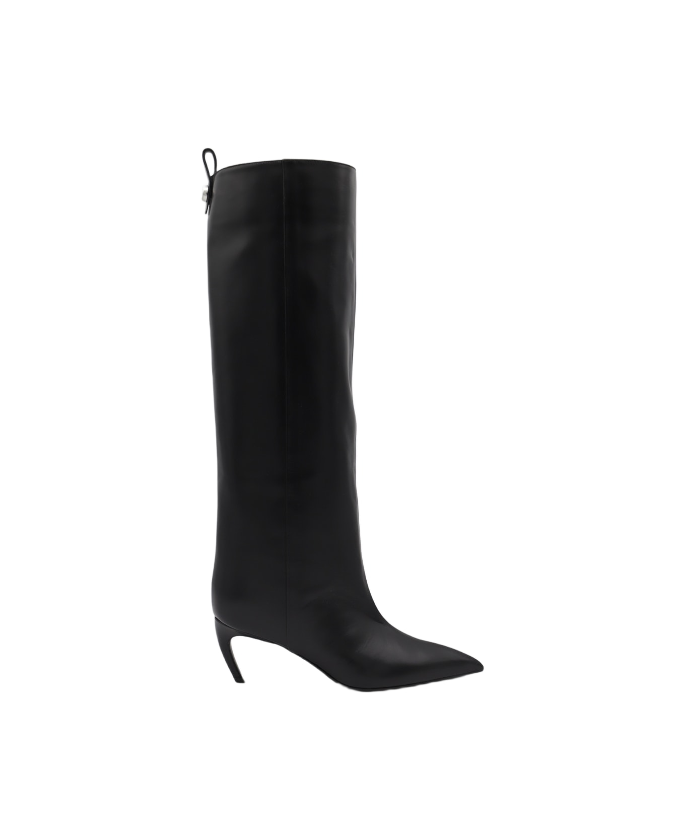 The Attico Black Leather Boots - Black