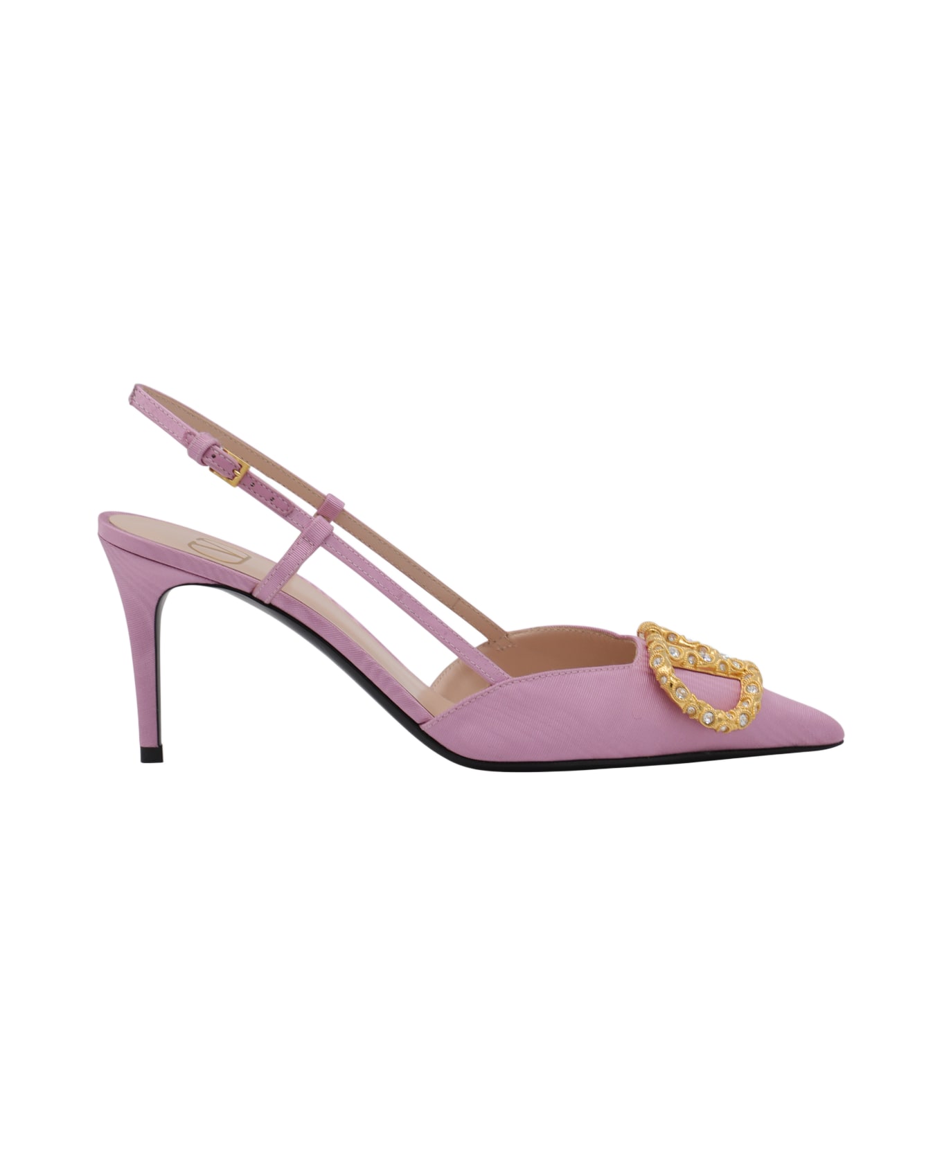 Valentino Garavani Pink Leather Pumps - ROSA/CRYSTAL