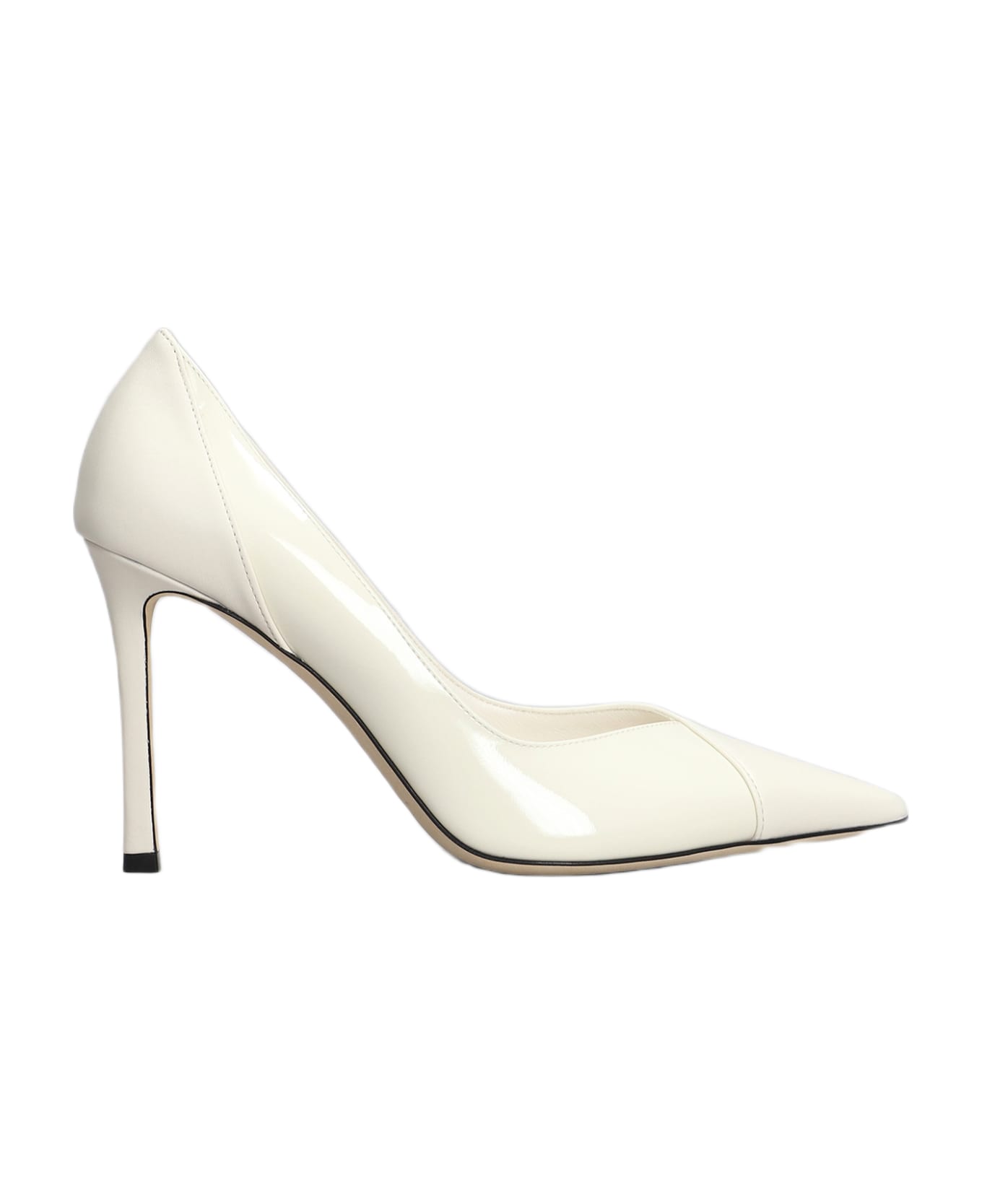 Jimmy Choo Cass 95 Pumps In White Patent Leather - white