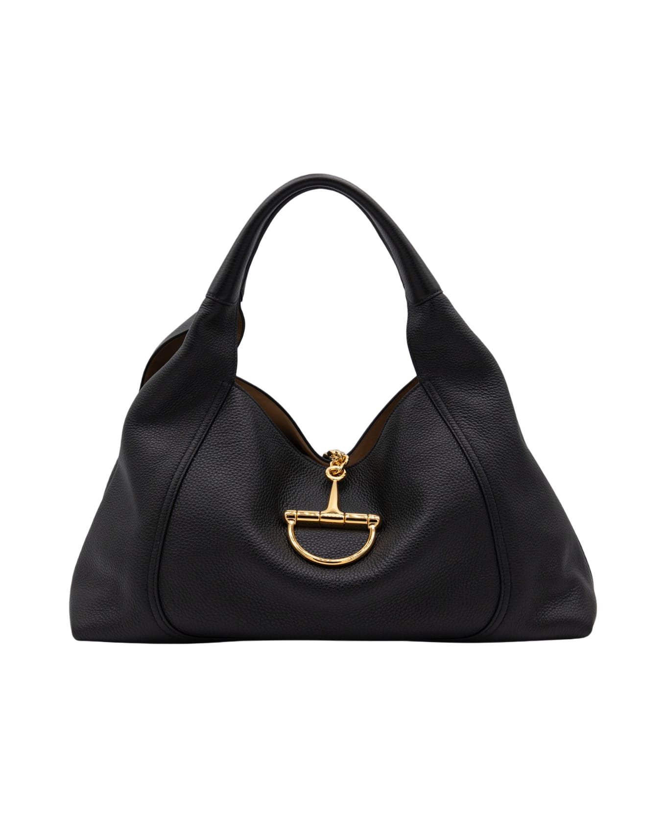 Gucci Black Leather Softbit Maxi Totes