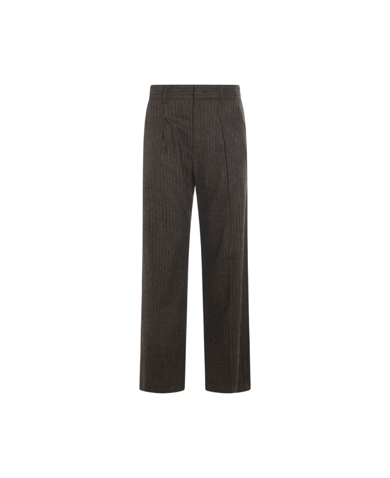 Isabel Marant Grey Wool Lisetta Gz Pants - DARK BRONZE