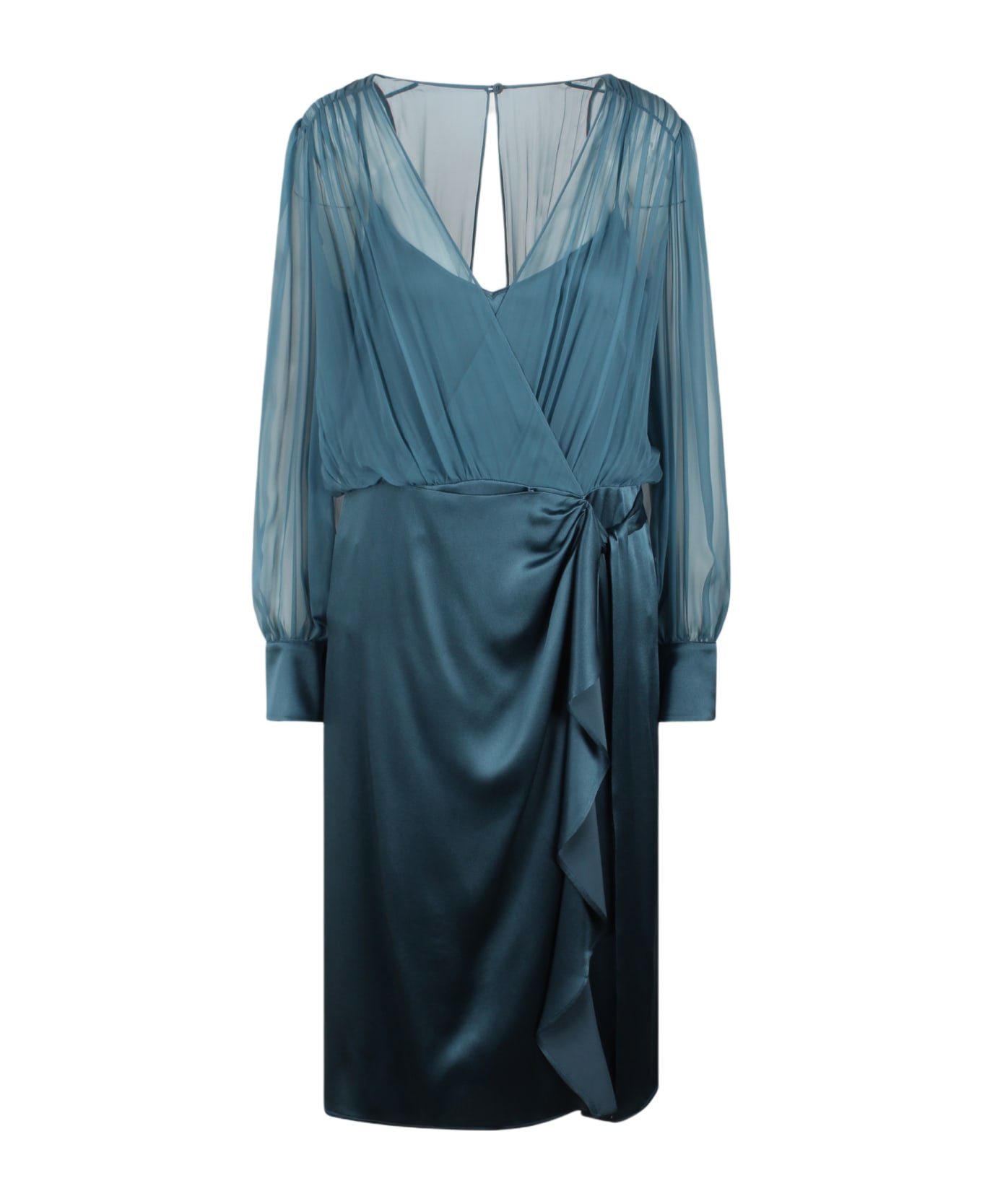 Alberta Ferretti Silk Wrap Dress - Blue