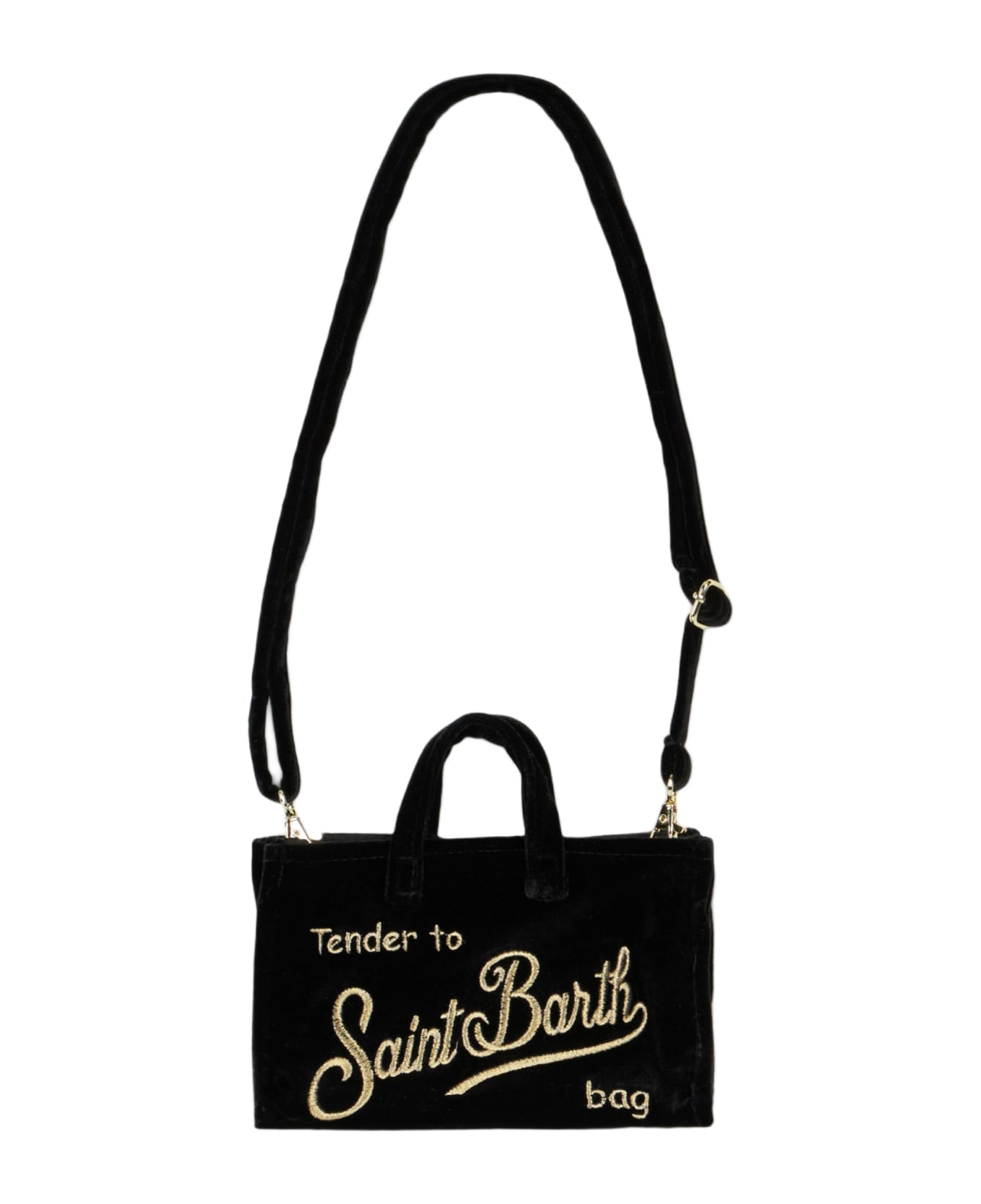 MC2 Saint Barth Black Velvet Phone Holder Micro Bag - BLACK