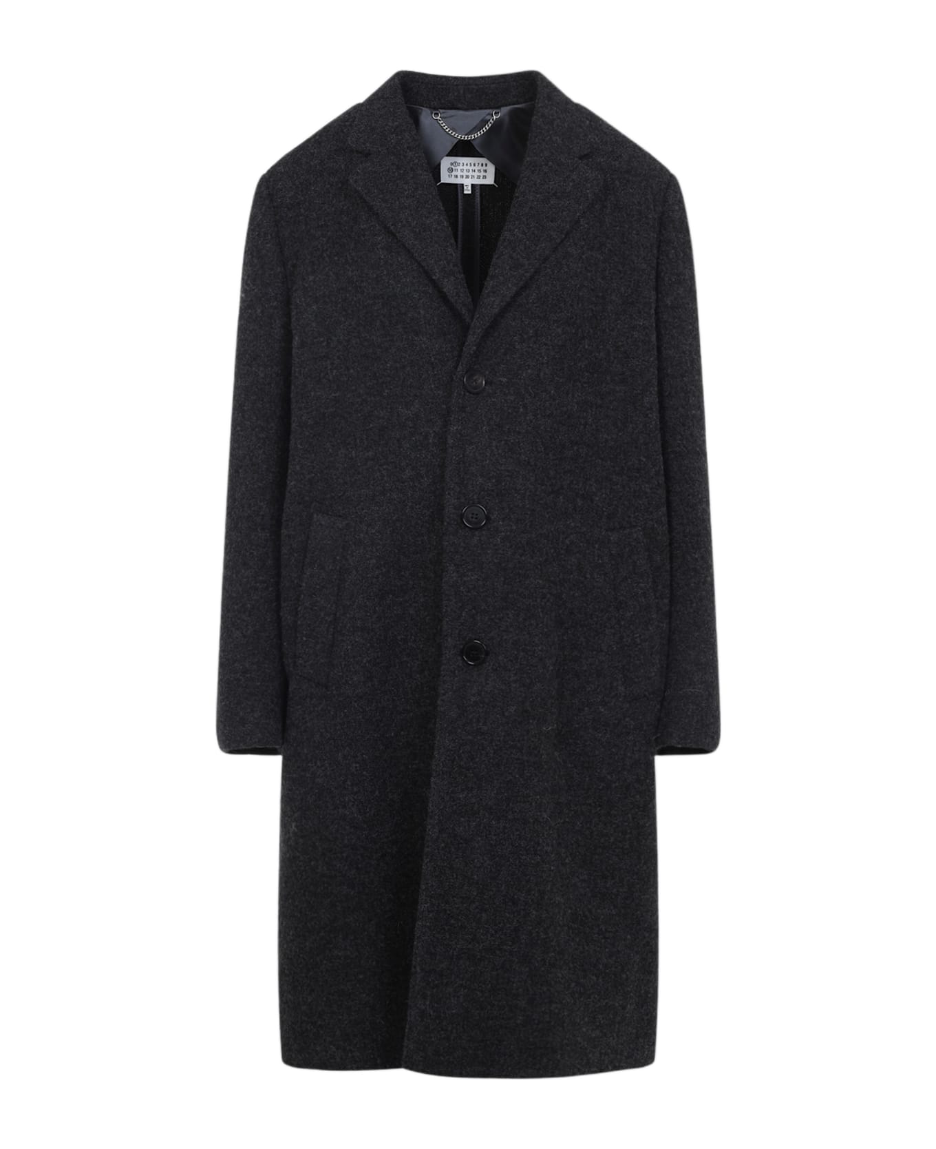 Maison Margiela Virgin Wool Coat - M Melange Carbon