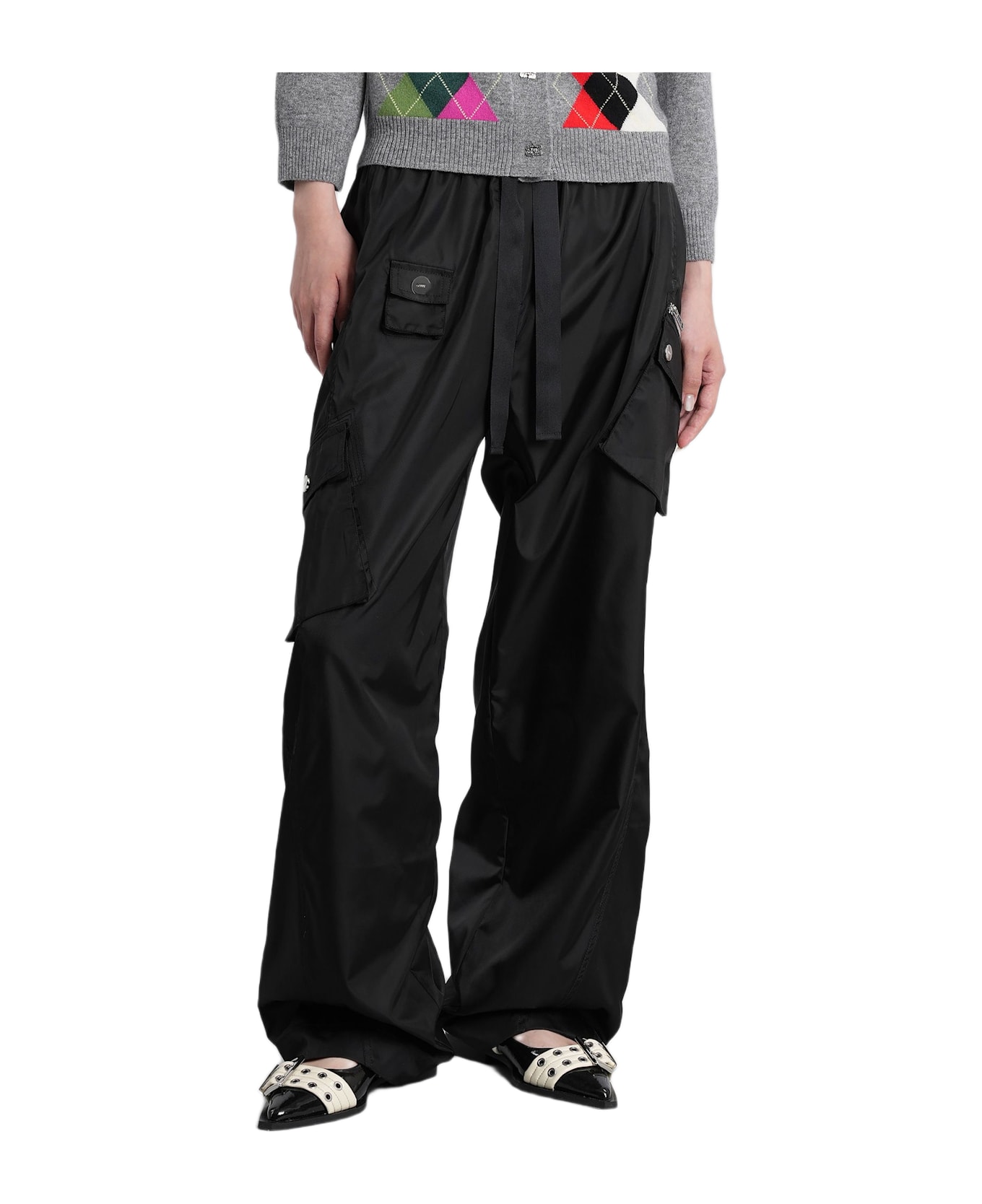 Ganni Pants In Black Polyamide - Black